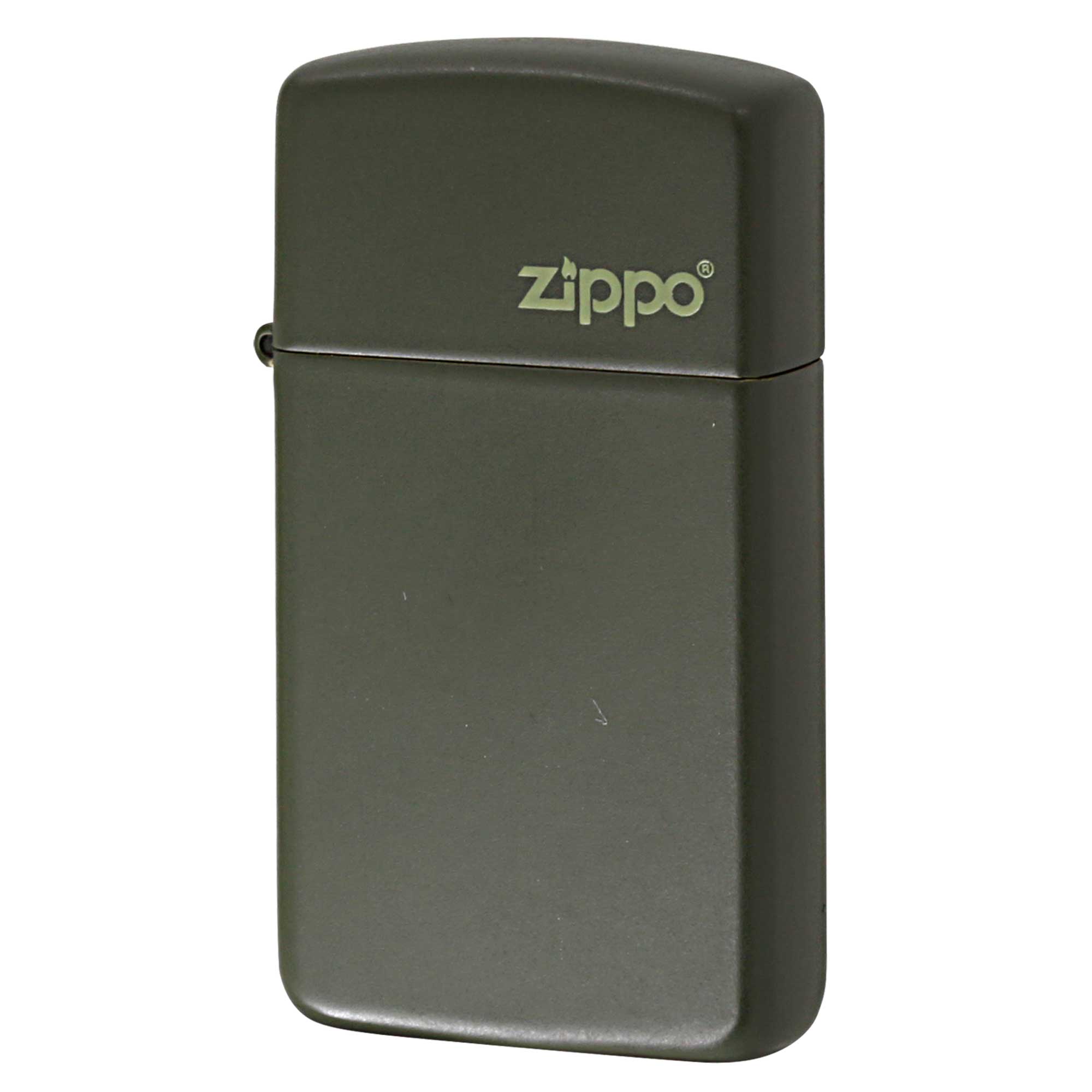 絶版/ヴィンテージ Zippo ジッポー 中古 2005年製造 スリム グリーン マット ジッポ ロゴ 1627ZL  [A]使用感少なく状態が良い