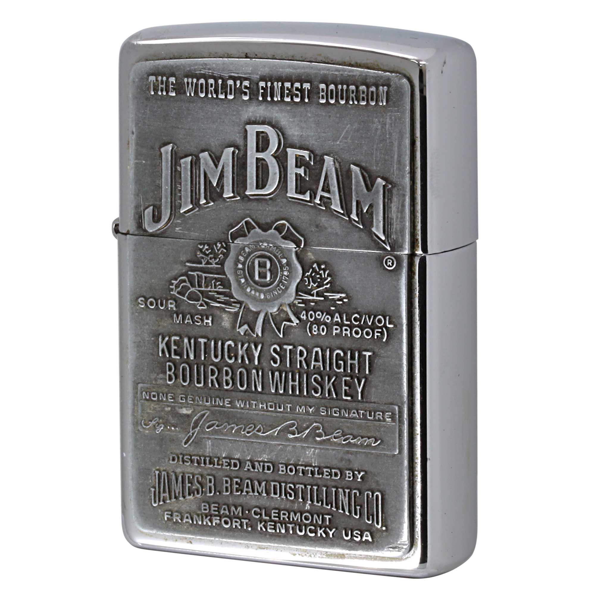 絶版/ヴィンテージ Zippo ジッポー 中古 1998年製造 ジムビーム Jim Beam Pewter Emblem 250JB.928  [B]使用感ありやや傷汚れあり