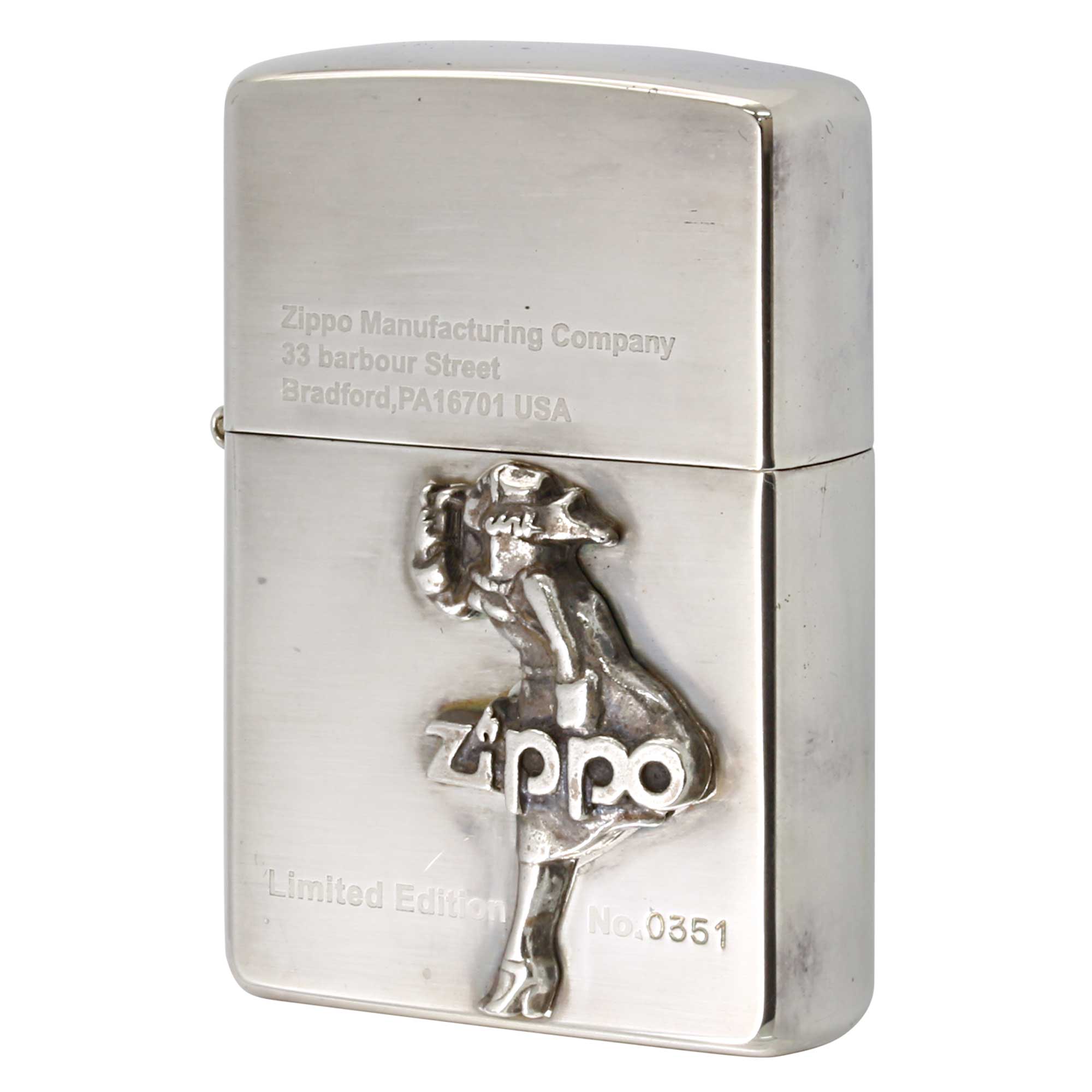 絶版/ヴィンテージ Zippo ジッポー 中古 2000年製造 限定 Windy Metal Limted Edition No.0351 ウインディ メタル  [B]使用感ありやや傷汚れあり
