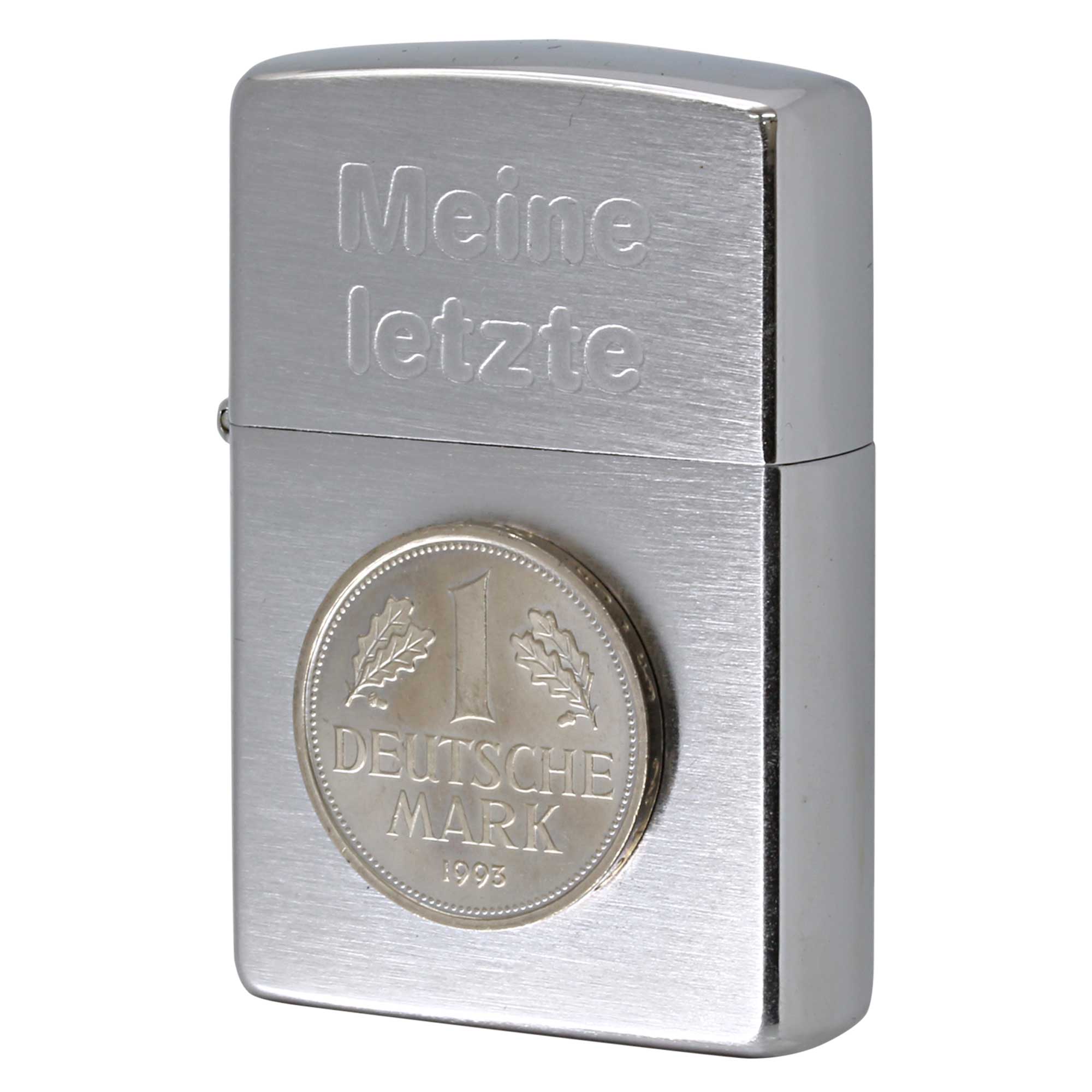 絶版/ヴィンテージ Zippo ジッポー 中古 2000年製造 Meine letzte ドイツ 1マルクコイン  [S]ほぼ新品同様