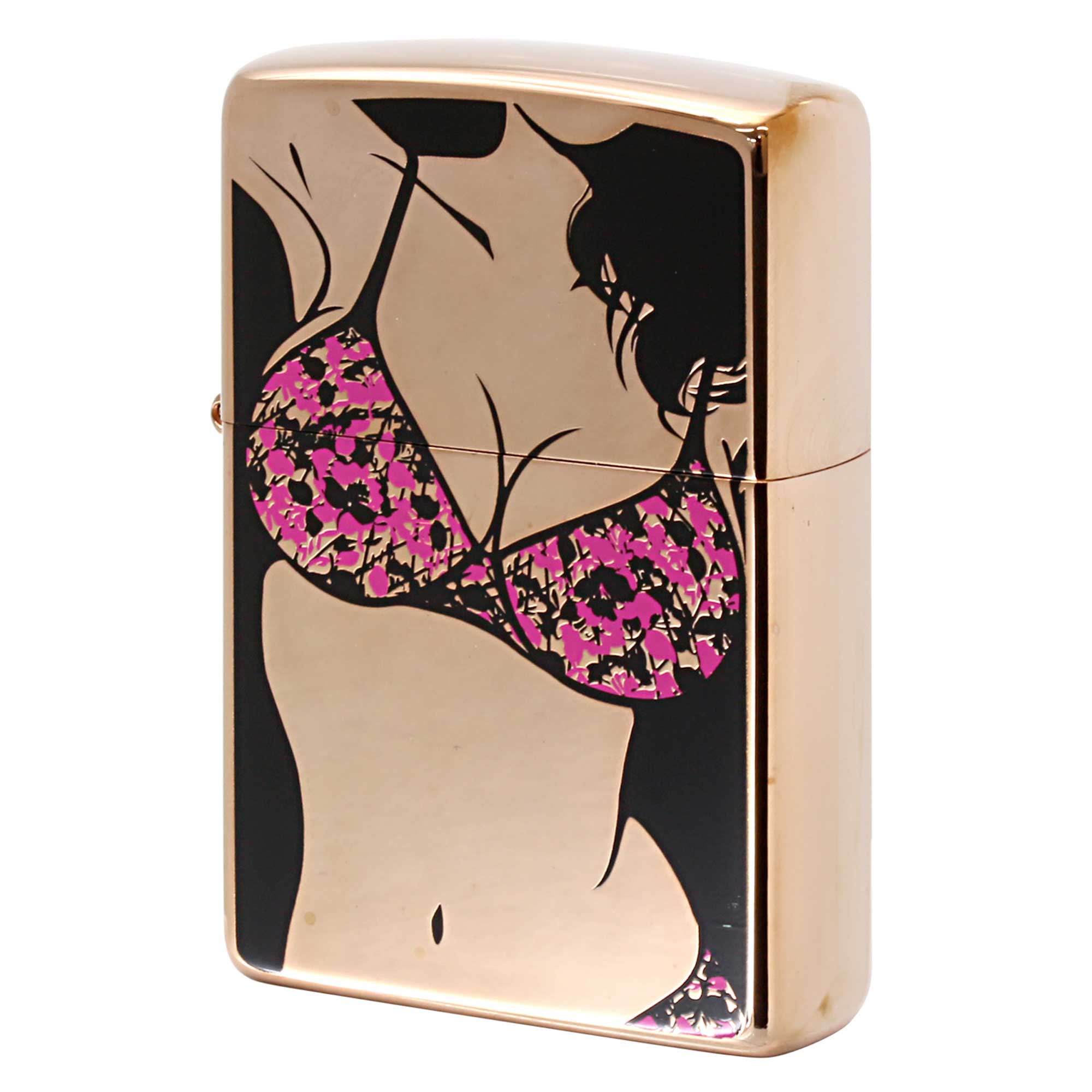 絶版/ヴィンテージ Zippo ジッポー 中古 2013年製造 Sexy Close Up A柄 ブラ ピンク  [N]未使用・新品