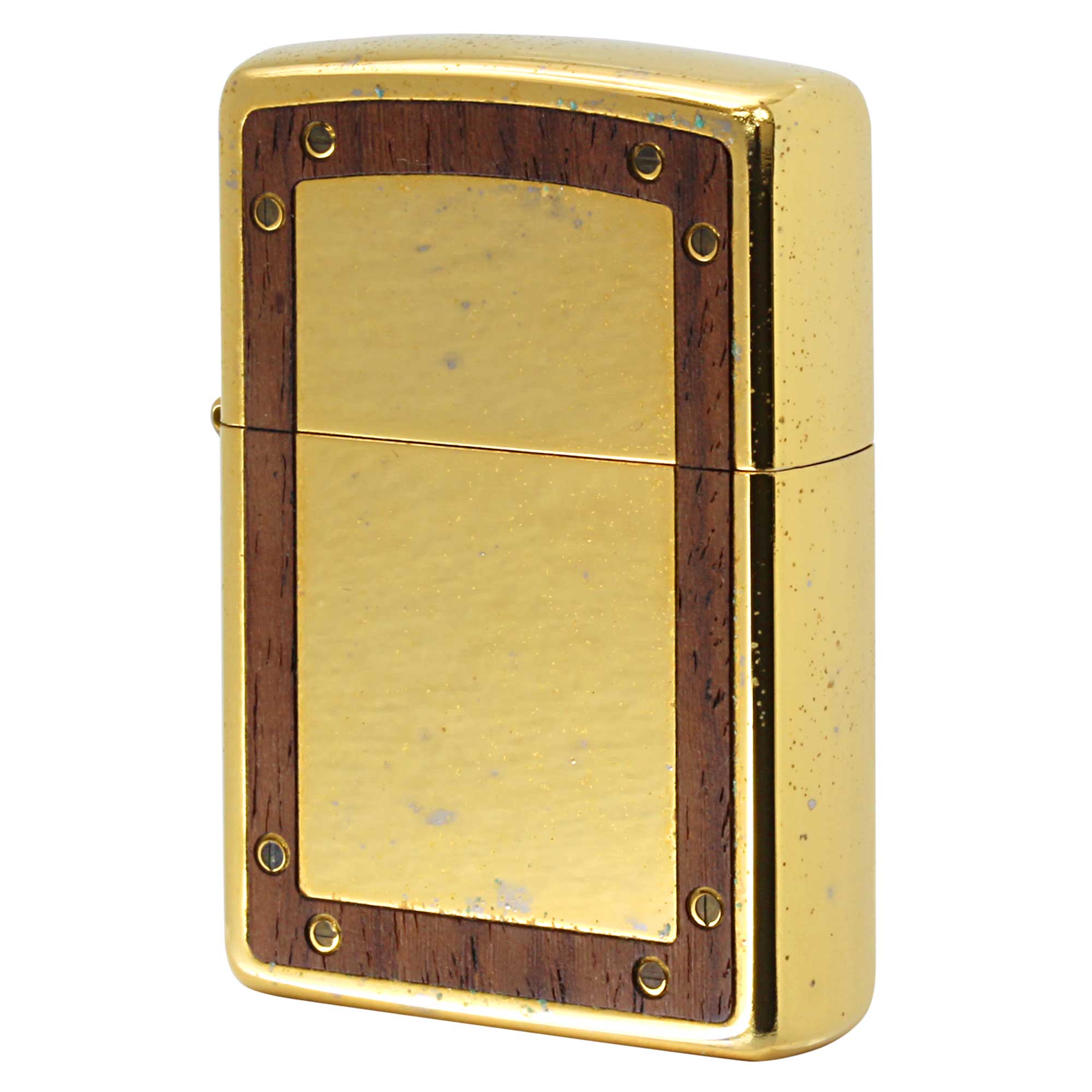 絶版/ヴィンテージ Zippo ジッポー 中古 2013年製造 ウッドインレイ フレーム ゴールド  [C]使用感あり傷汚れあり