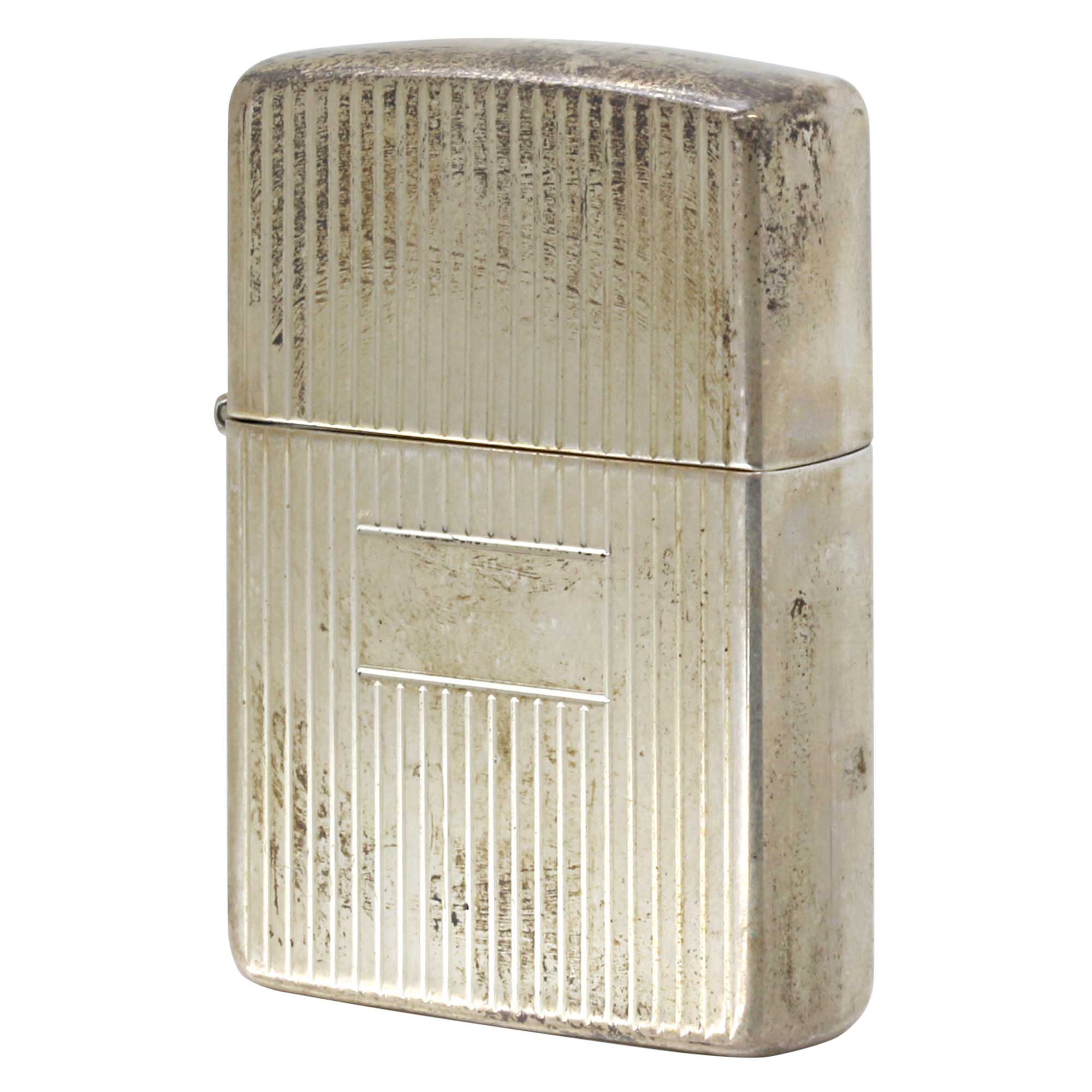 絶版/ヴィンテージ Zippo ジッポー 中古 1999年製造 純銀 スターリングシルバー エンジンタン ストライプ  [C]使用感あり傷汚れあり