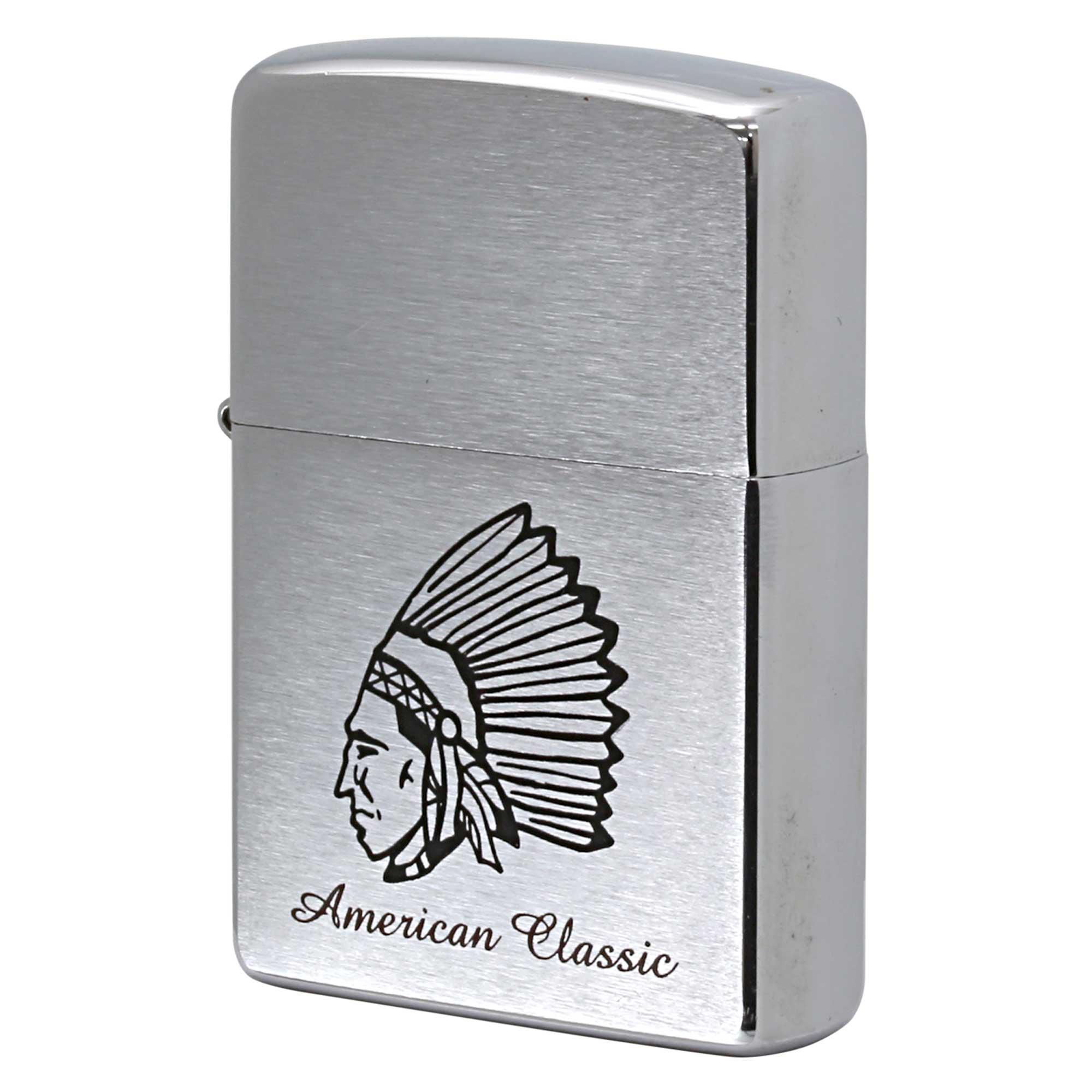 絶版/ヴィンテージ Zippo ジッポー 中古 2003年製造 アメリカンクラシック インディアン ネイティブアメリカン  [B]使用感ありやや傷汚れあり