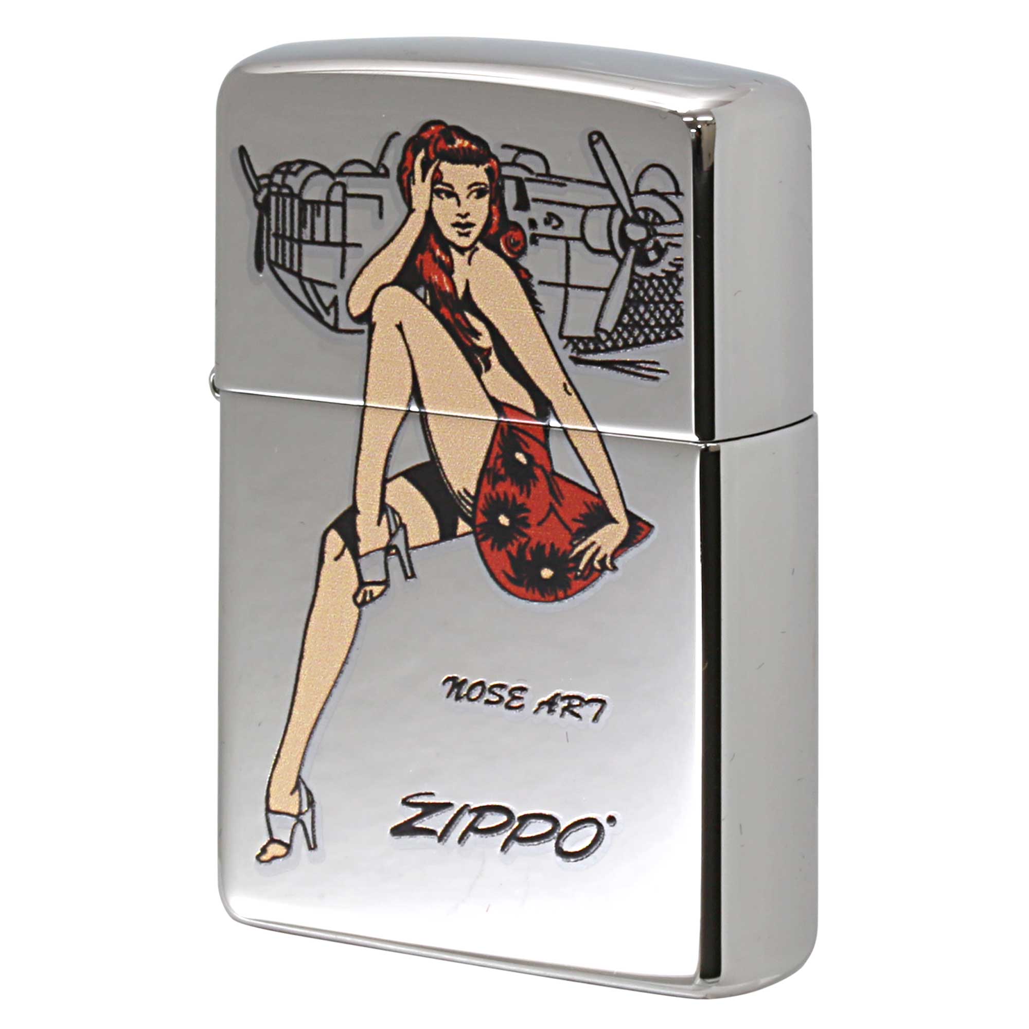 絶版/ヴィンテージ Zippo ジッポー 中古 2012年製造 ノーズアート ピンナップガール NOSE AR7 pin-up girl  [N]未使用・新品