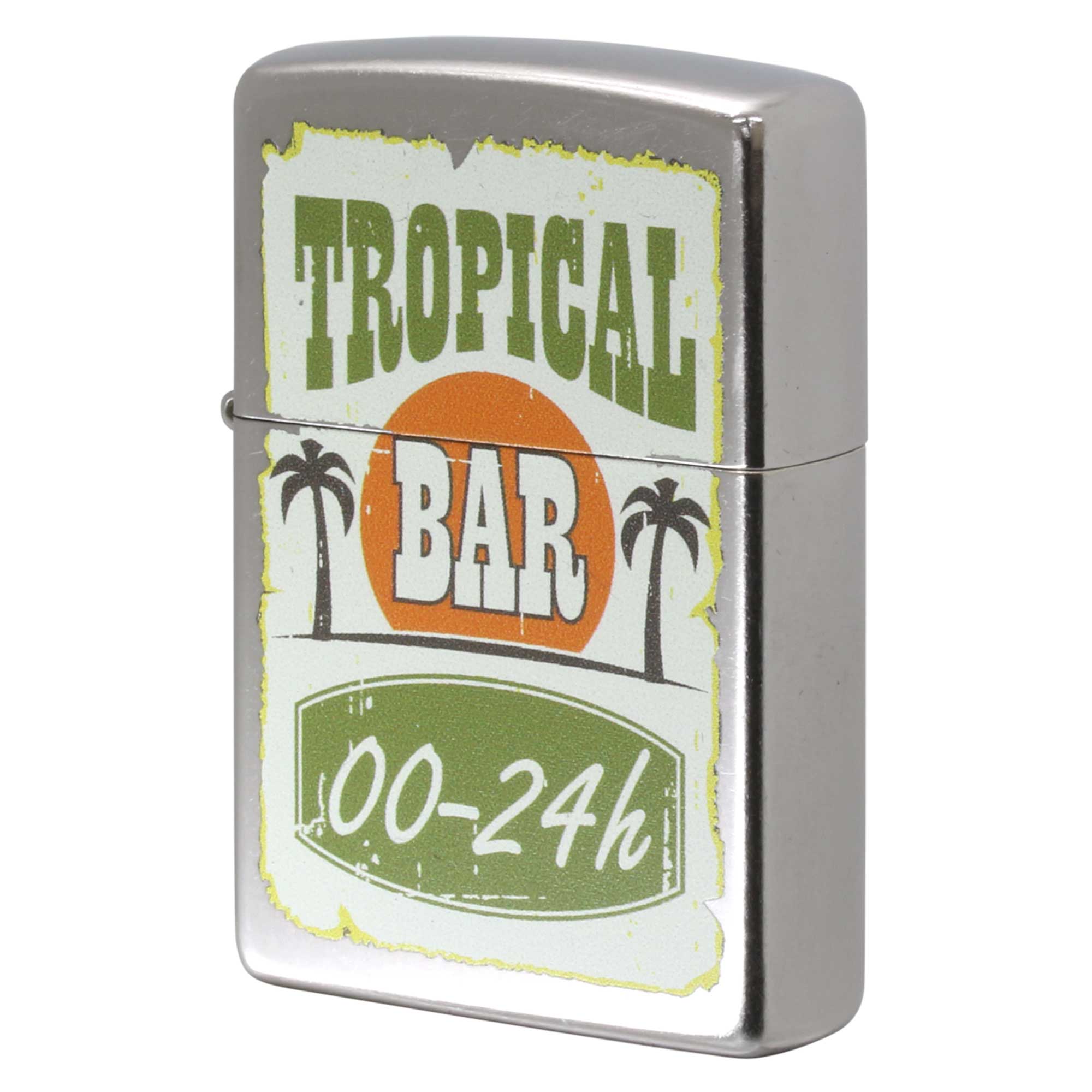 絶版/ヴィンテージ Zippo ジッポー 中古 2023年製造 TROPICAL BAR ＃207 Emboss printing EP-KD  [A]使用感少なく状態が良い