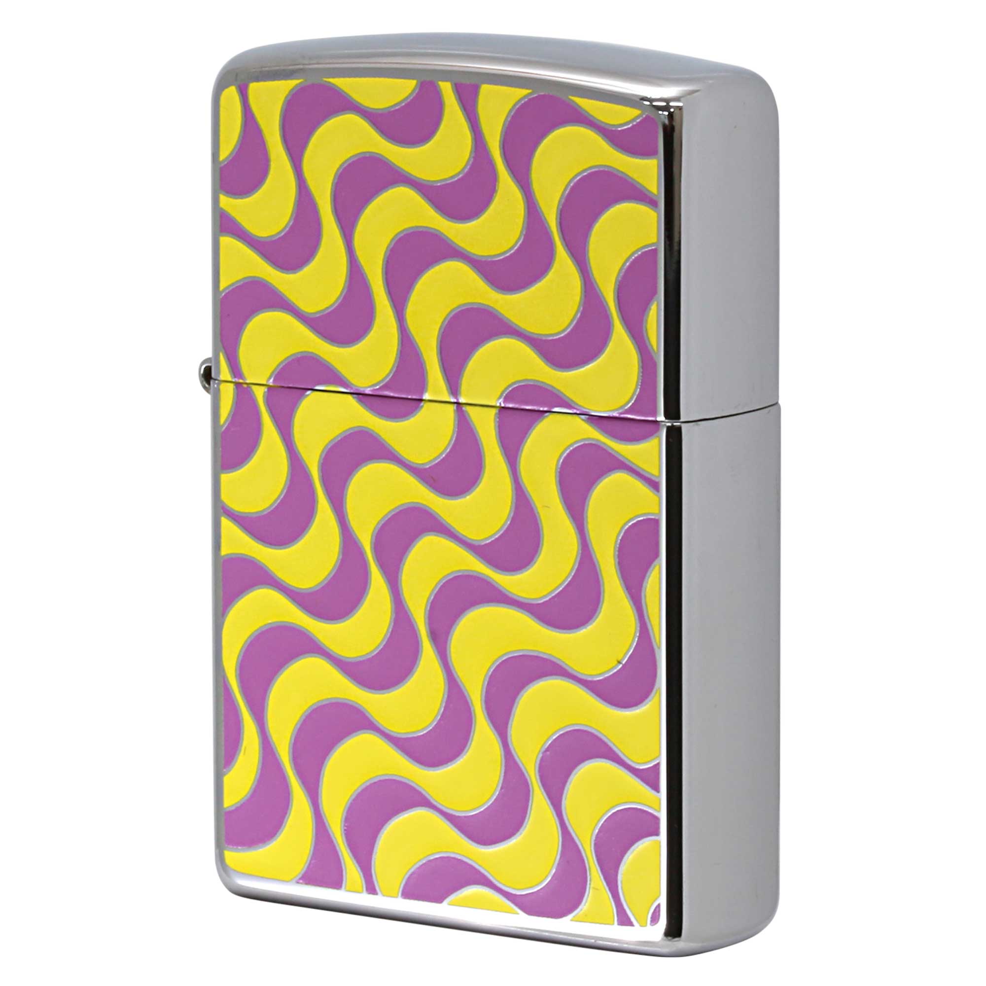 絶版/ヴィンテージ Zippo ジッポー 中古 2003年製造 ZIPPO Paul Smith ポール・スミス 試作品 ウエーブ ピンク イエロー  [S]ほぼ新品同様