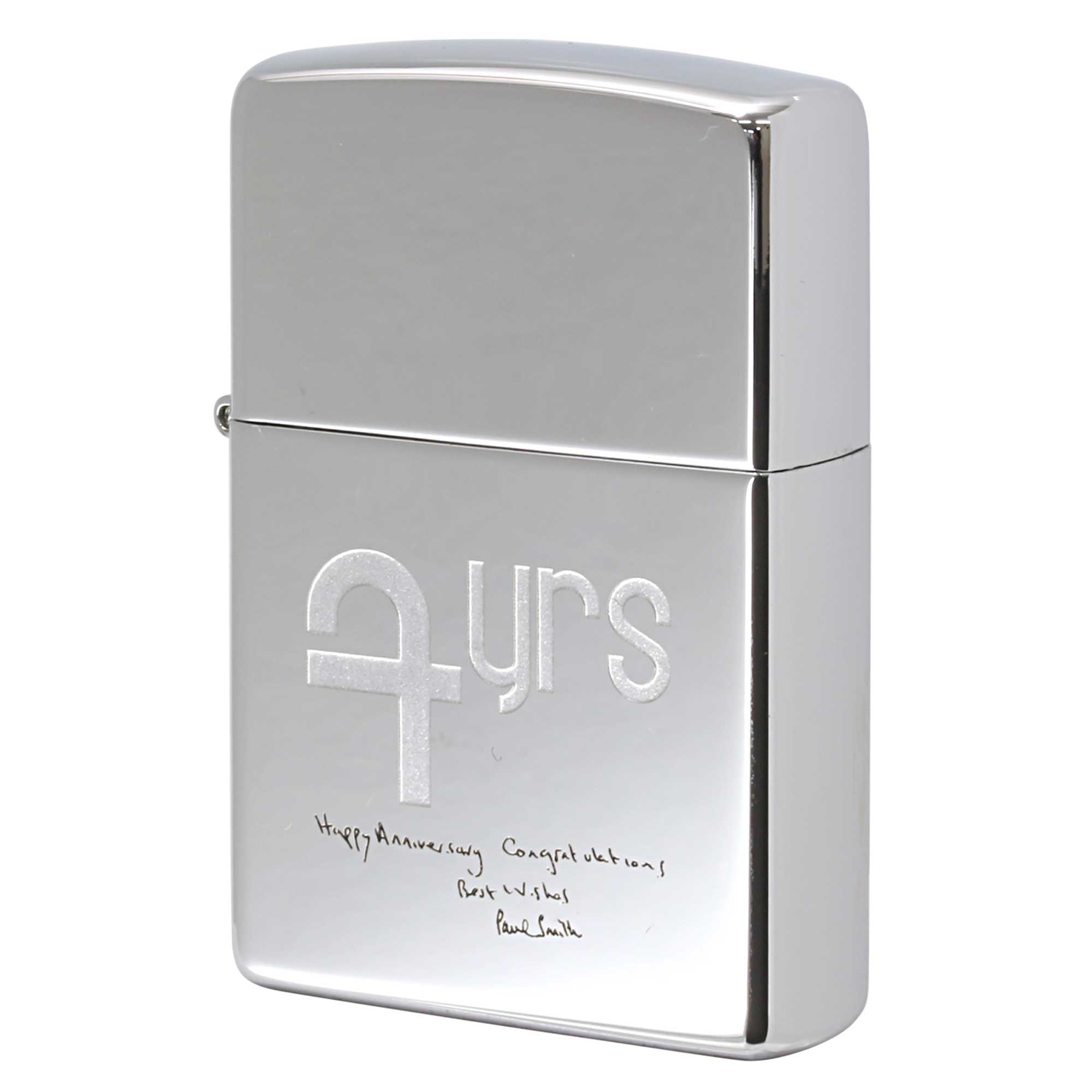 絶版/ヴィンテージ Zippo ジッポー 中古 2002年製造 ZIPPO Paul Smith ポール・スミス Furs Happy Anniversary Congratulations  [S]ほぼ新品同様