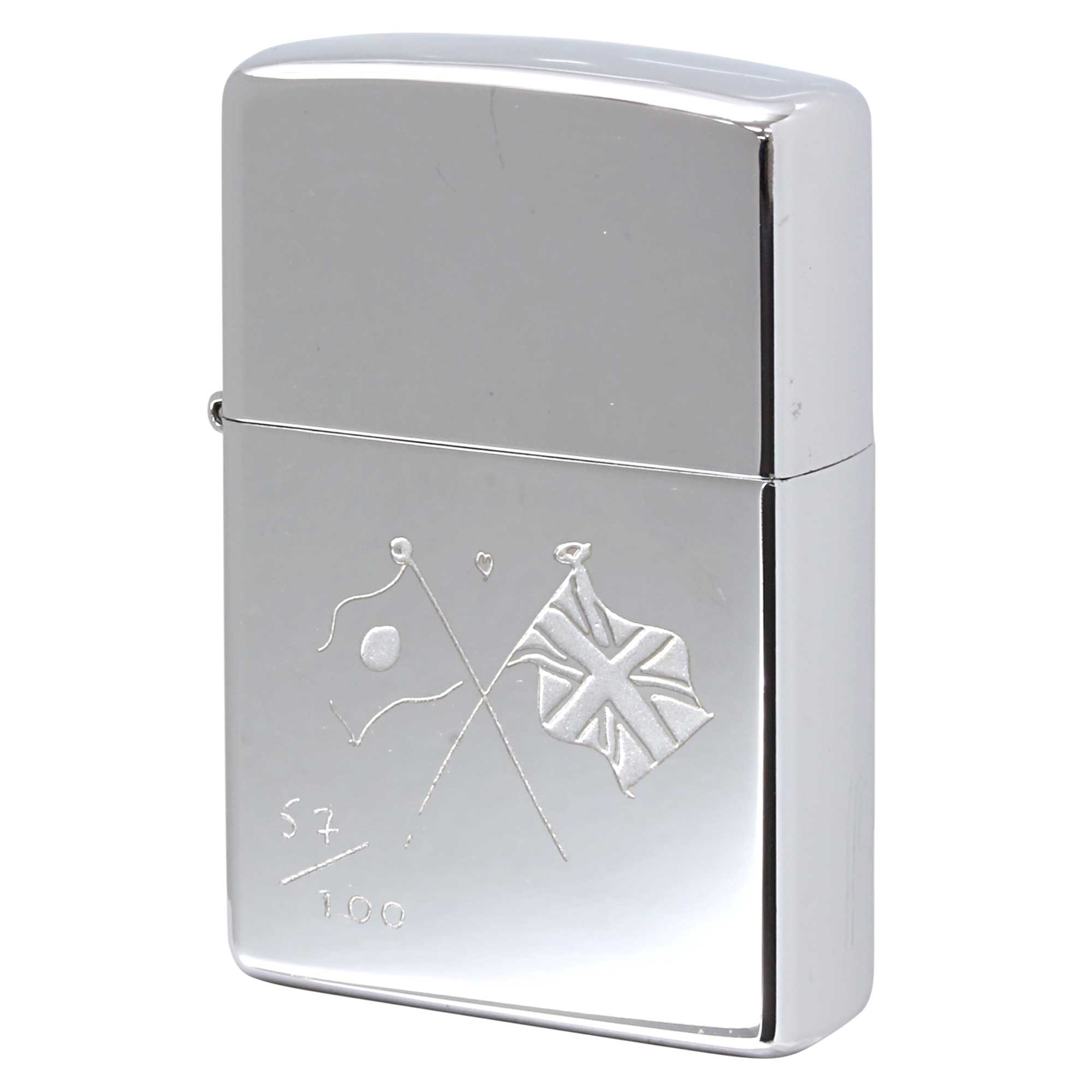 絶版/ヴィンテージ Zippo ジッポー 中古 1999年製造 ZIPPO Paul Smith 日本＆英国旗 神戸ショップ15周年記念 シリアルナンバー No.57  [A]使用感少なく状態が良い
