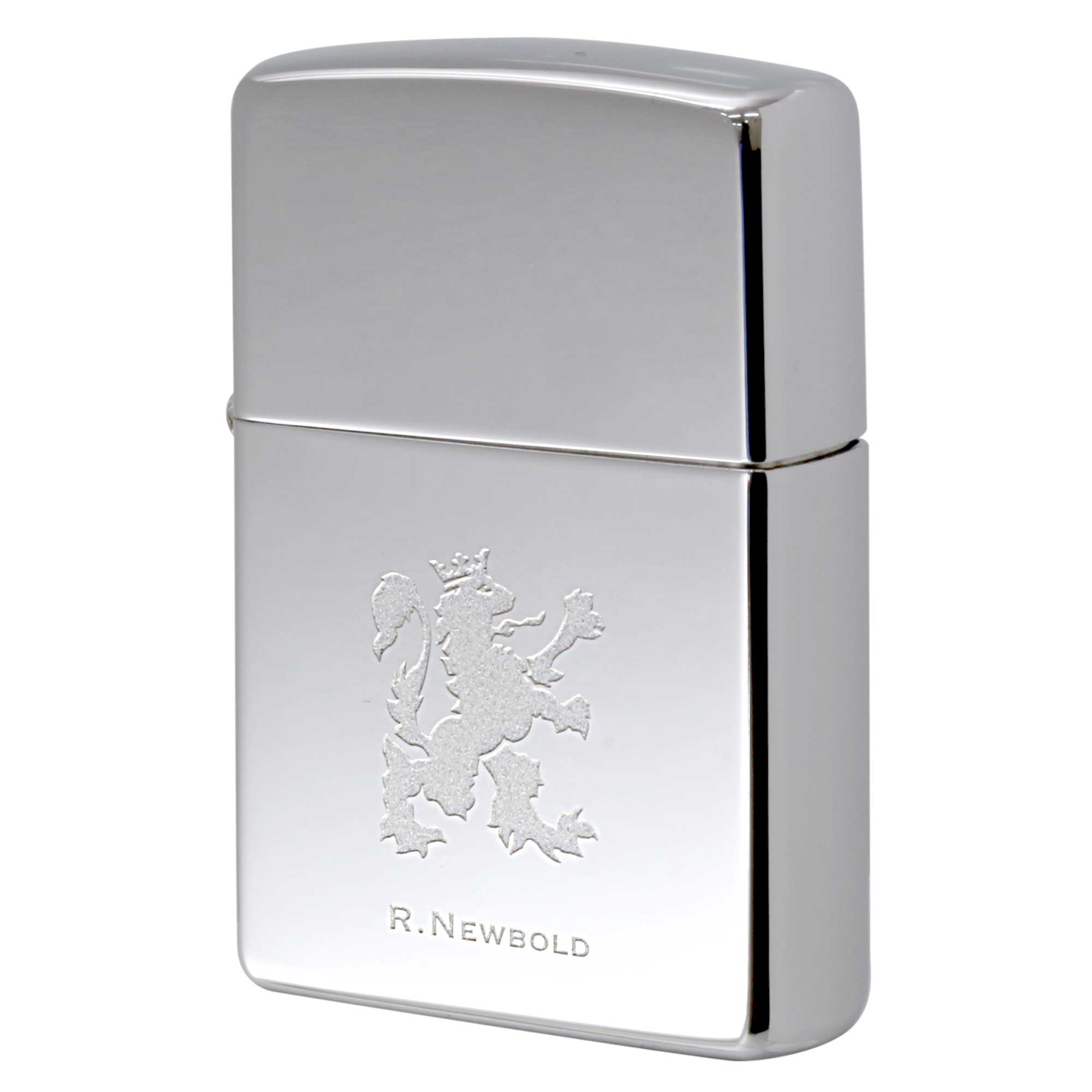 絶版/ヴィンテージ Zippo ジッポー 中古 2001年製造 ZIPPO R.Newbold アールニューボールド ロゴ ラスターエッチング  [S]ほぼ新品同様