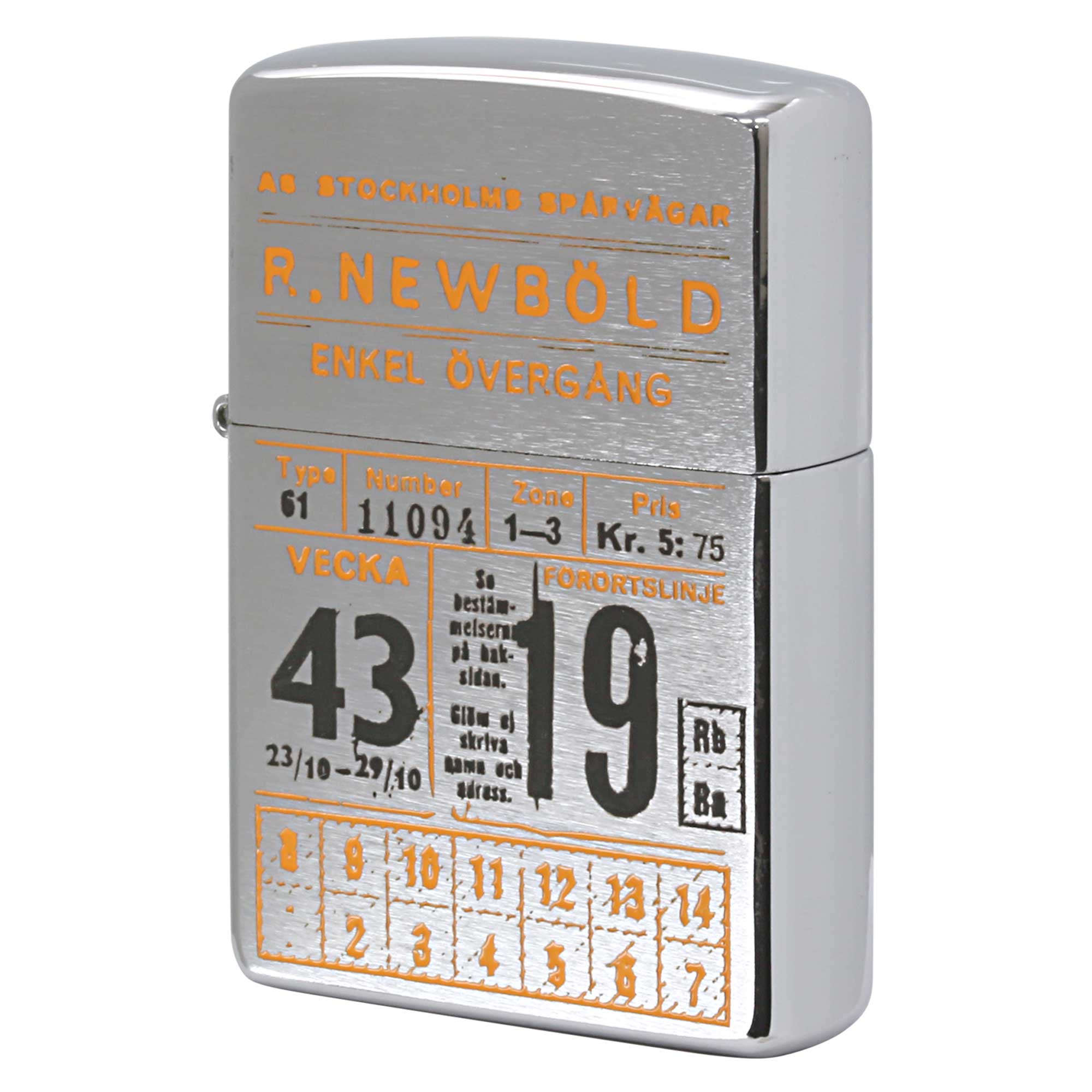 絶版/ヴィンテージ Zippo ジッポー 中古 2000年製造 ZIPPO R.Newbold アールニューボールド 乗車券  [S]ほぼ新品同様