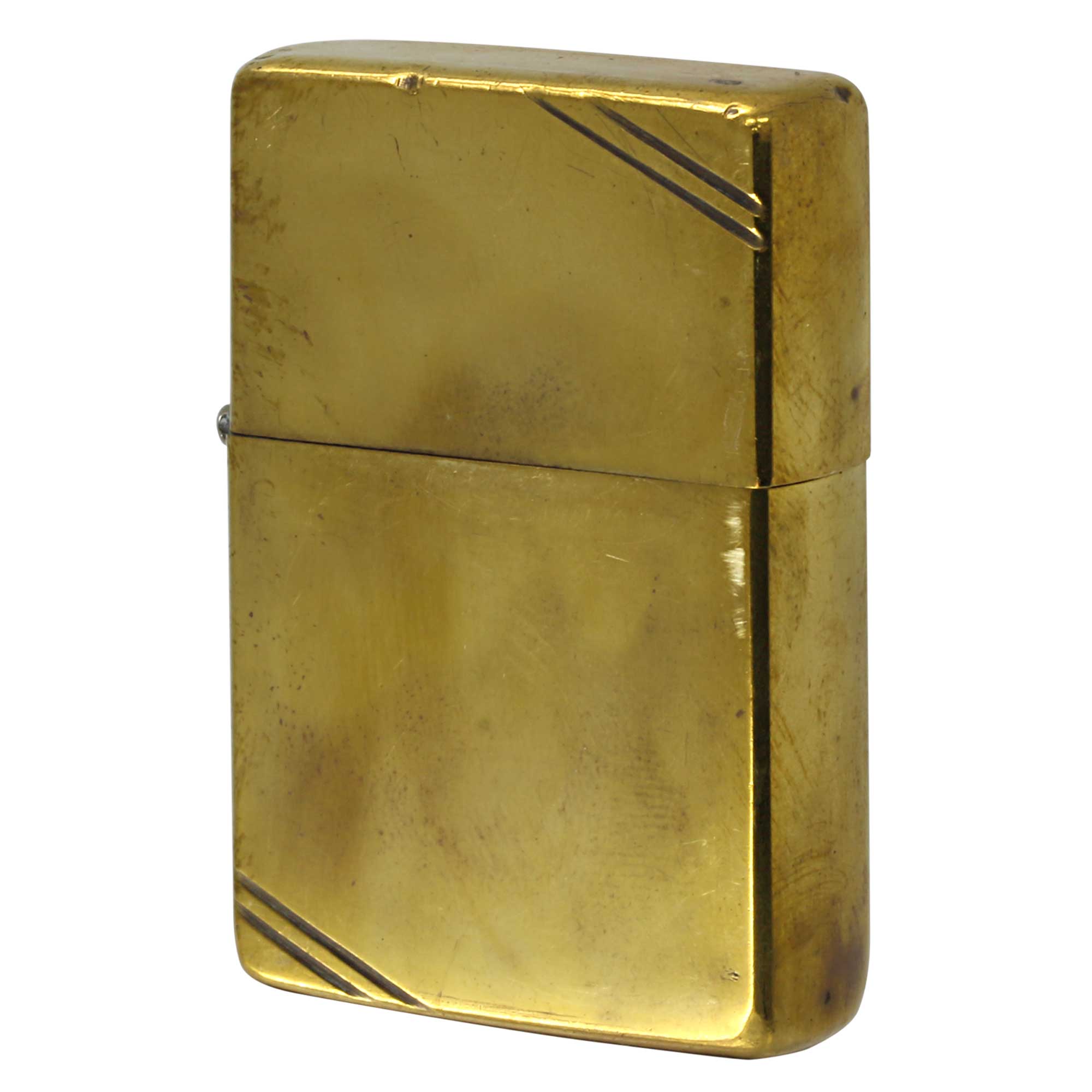 絶版/ヴィンテージ Zippo ジッポー 中古 1989年製造 1937レプリカ ブラス ダイヤゴナルラン フラットトップ No.270  [C]使用感あり傷汚れあり