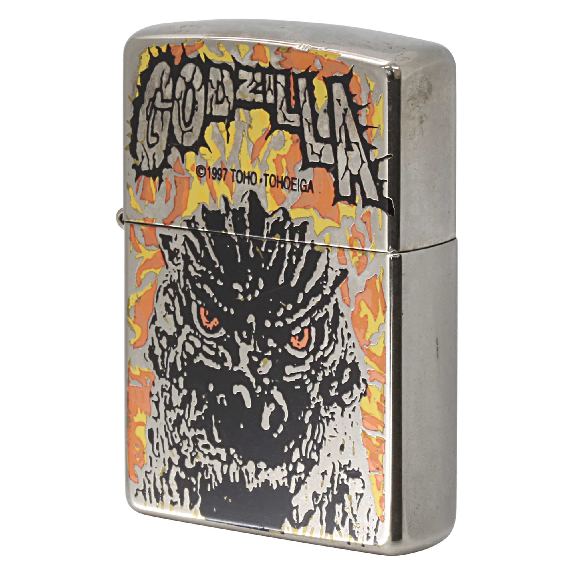 絶版/ヴィンテージ Zippo ジッポー 中古 1997年製造 ゴジラ GODZILLA No.2  [B]使用感ありやや傷汚れあり