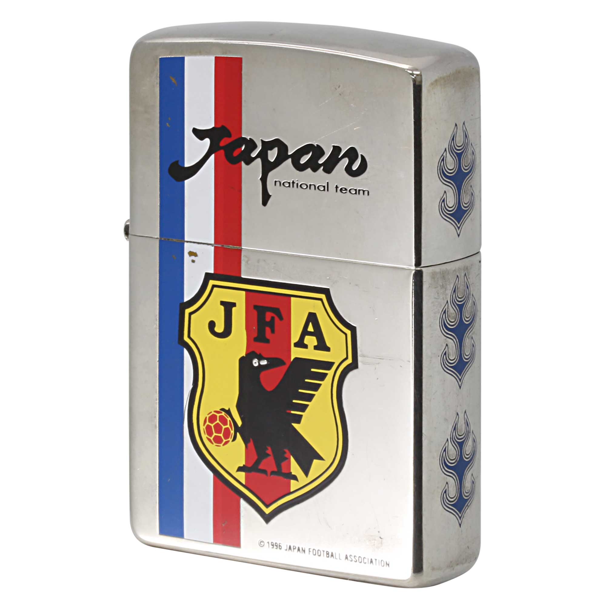 絶版/ヴィンテージ Zippo ジッポー 中古 1997年製造 サッカー日本代表 JFA フランスワールドカップ シリアルNo.1171  [B]使用感ありやや傷汚れあり