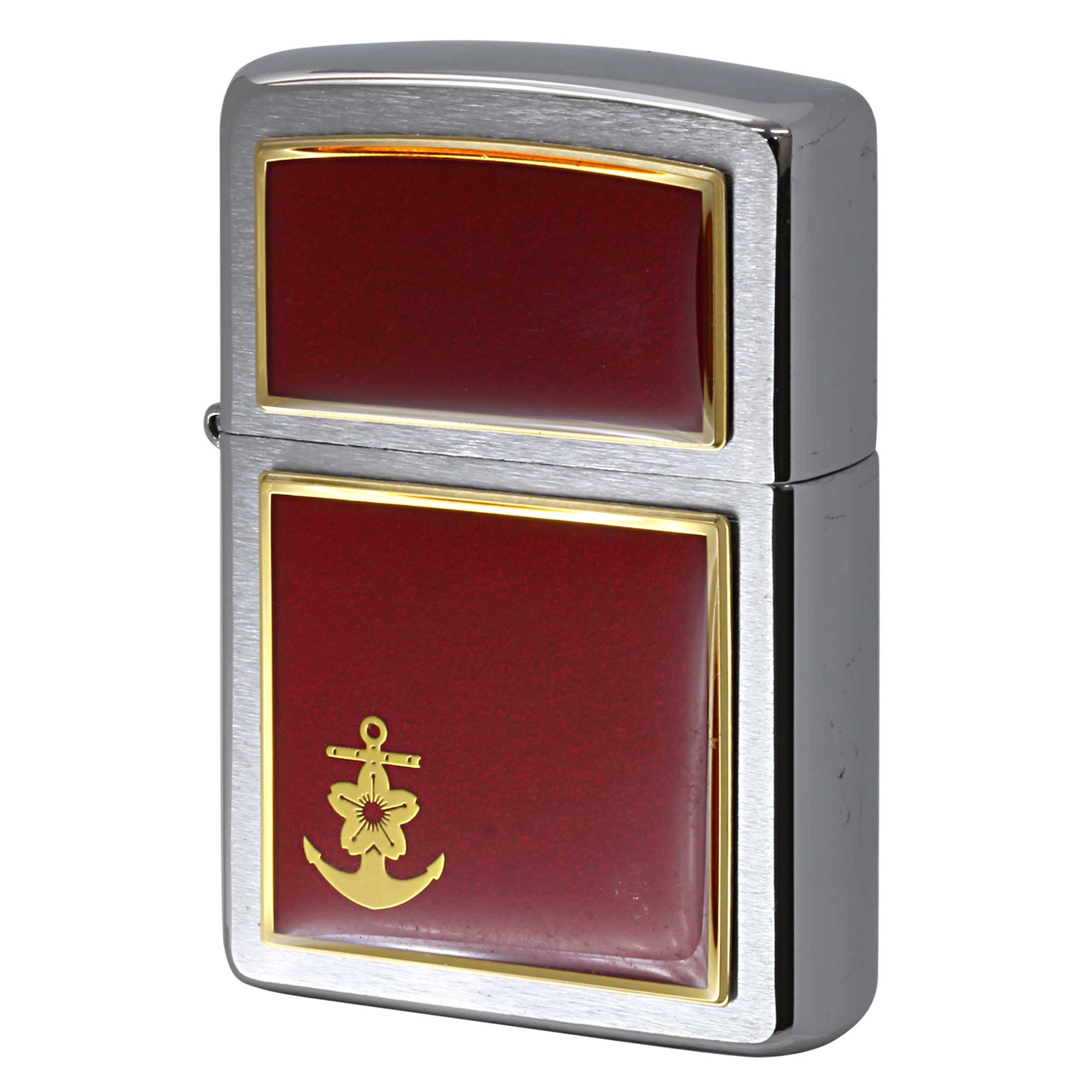絶版/ヴィンテージ Zippo ジッポー 中古 2003年製造 大日本帝国 海軍記章 赤 錨と桜  [S]ほぼ新品同様