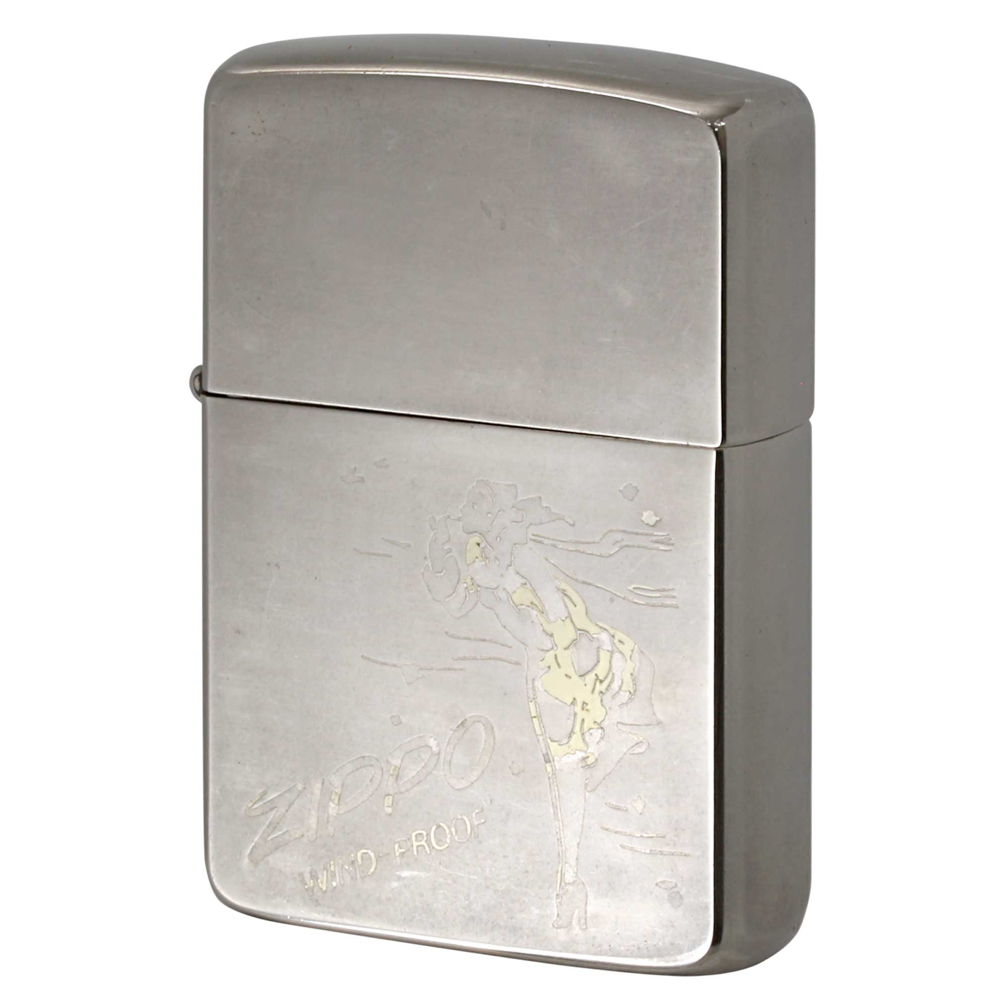 絶版/ヴィンテージ Zippo ジッポー 中古 1986年製造 Windy ウィンディ ガール  [C]使用感あり傷汚れあり