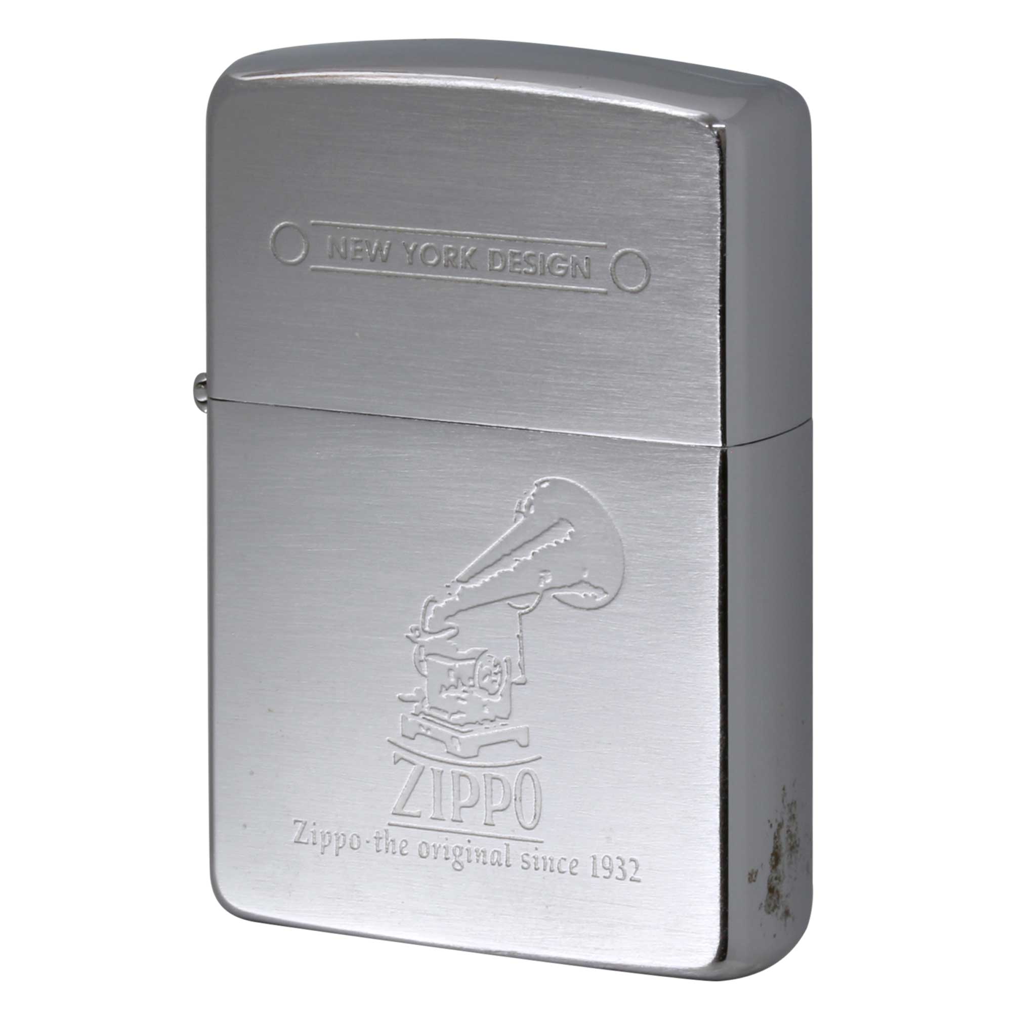 絶版/ヴィンテージ Zippo ジッポー 中古 1994年製造 蓄音機 New York Design  [A]使用感少なく状態が良い
