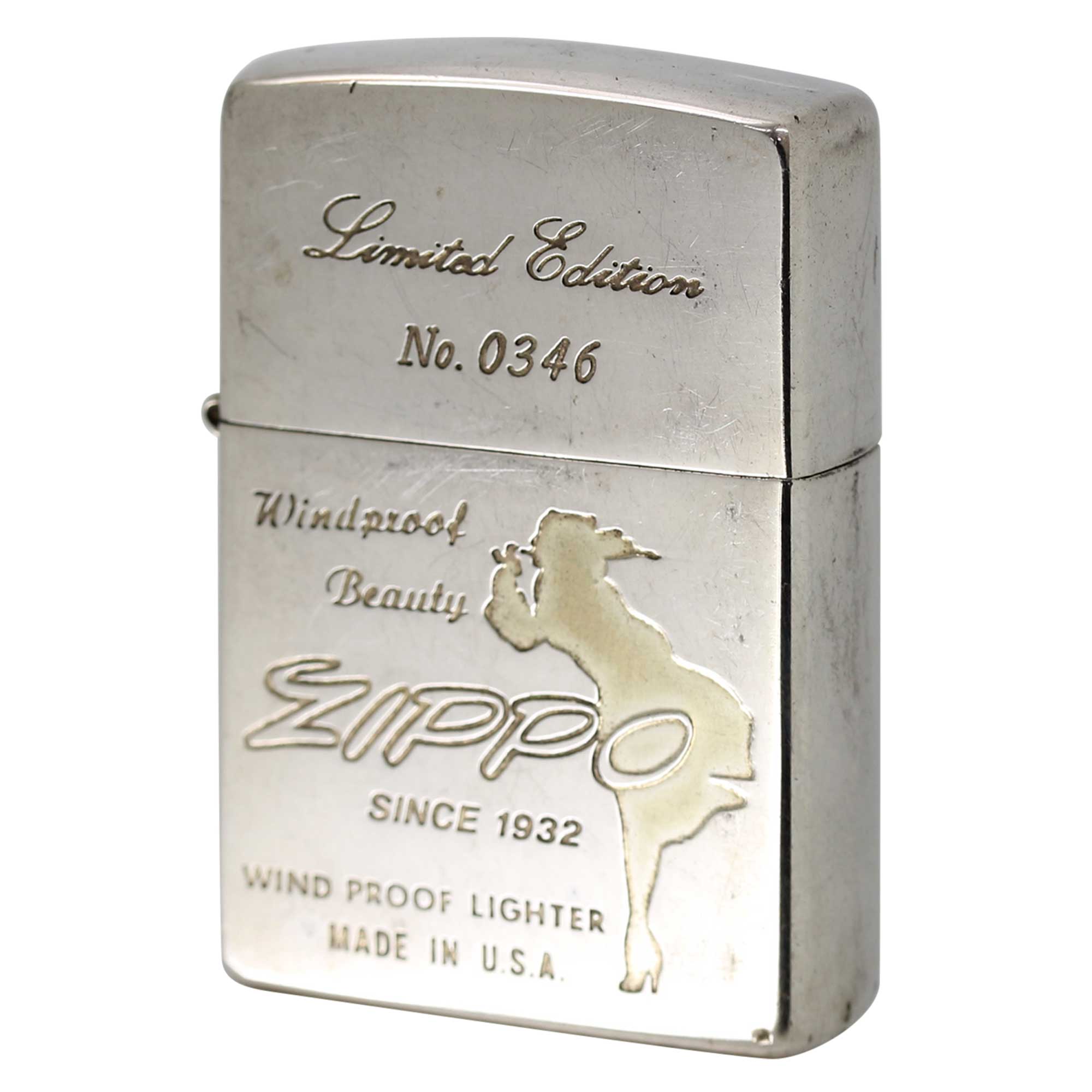絶版/ヴィンテージ Zippo ジッポー 中古 1995年製造 ウインディ WINDY GIRL 限定 シリアル番号 No.0346  [C]使用感あり傷汚れあり