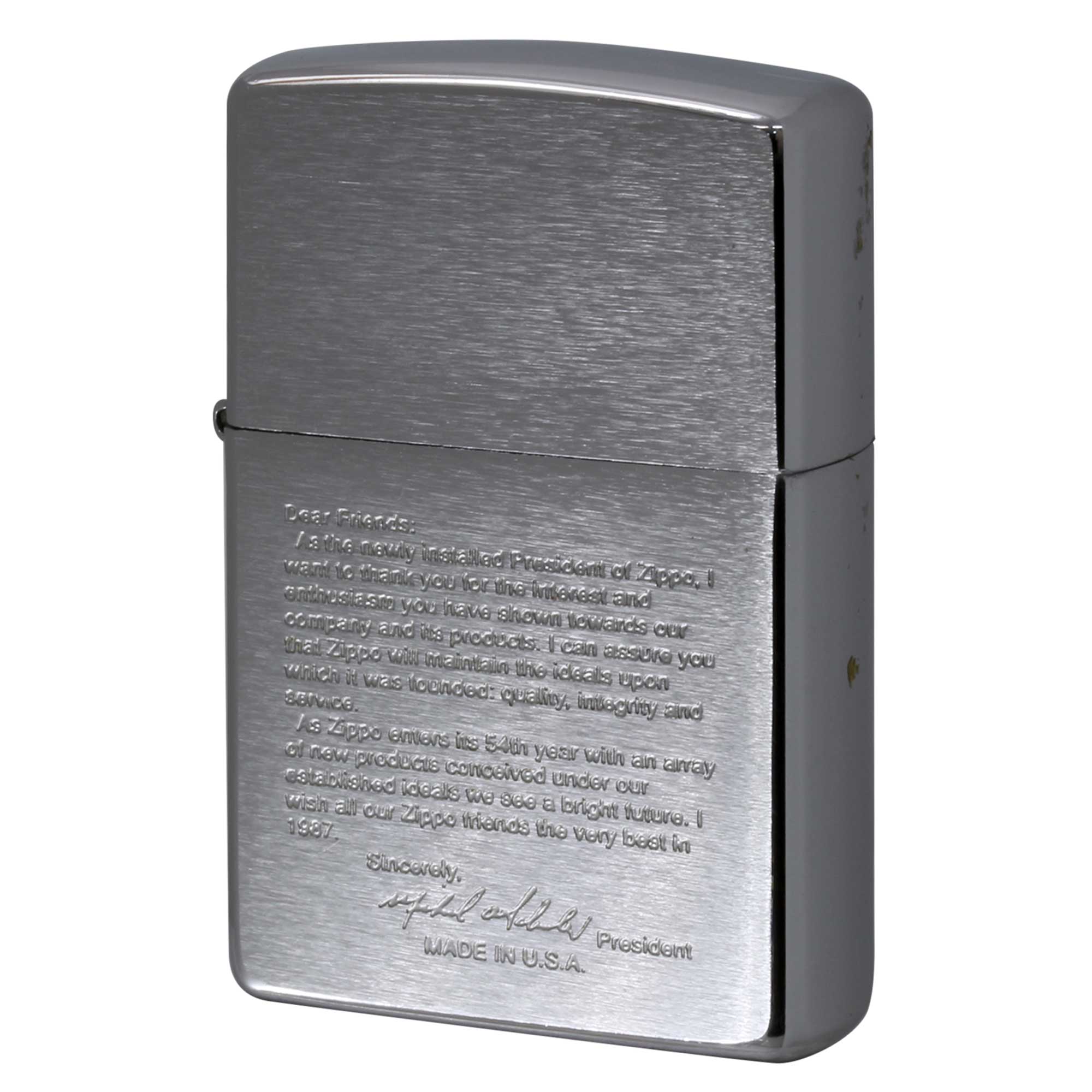 絶版/ヴィンテージ Zippo ジッポー 中古 1998年製造 ZIPPO社3代目社長 MICHAEL.A.SCHULER メッセージ  [A]使用感少なく状態が良い