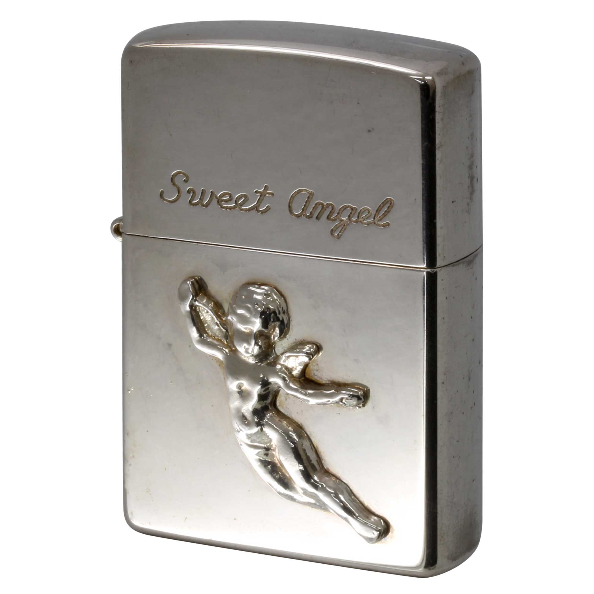 絶版/ヴィンテージ Zippo ジッポー 中古 1997年製造 Sweet angel スイート エンジェル シルバー  [C]使用感あり傷汚れあり