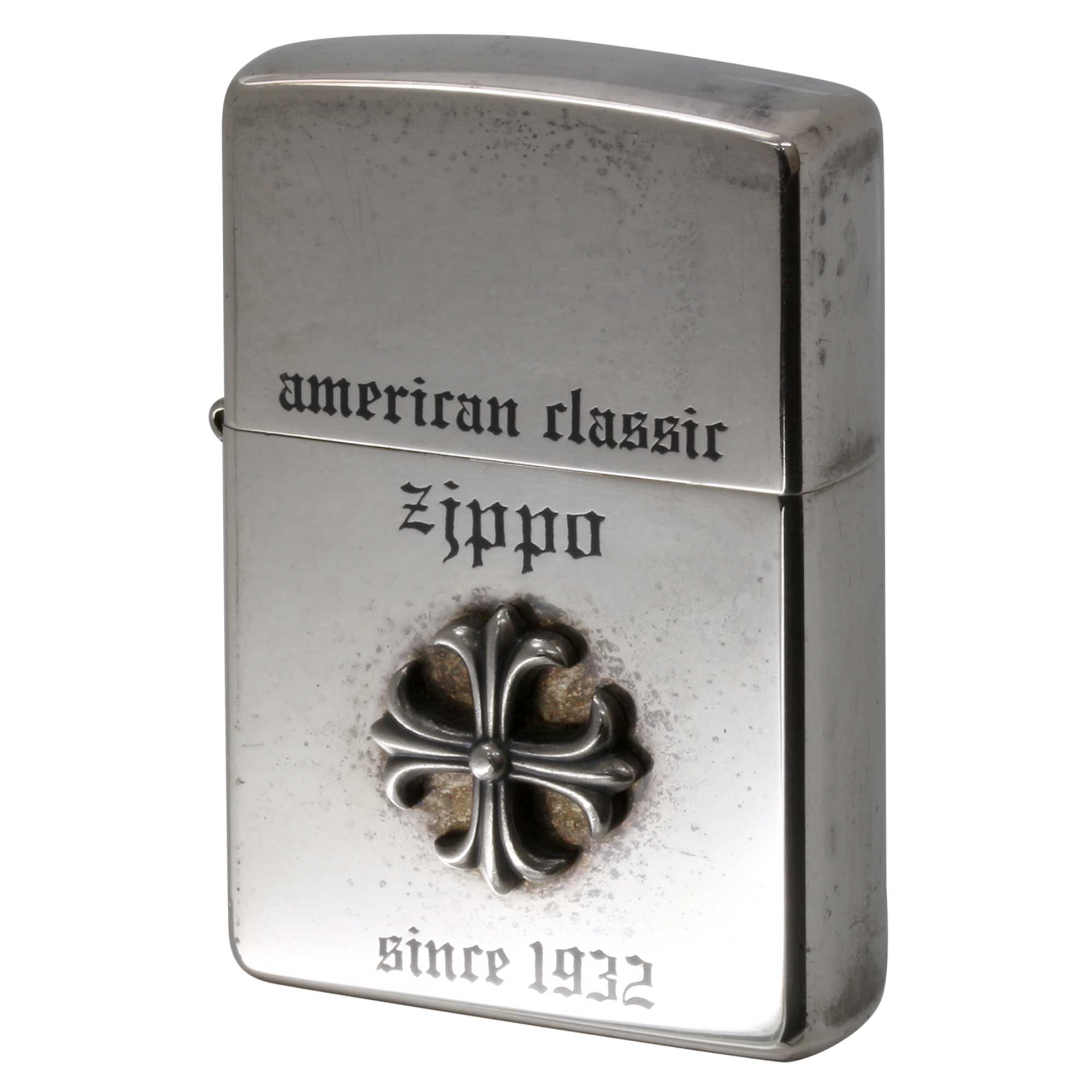 絶版/ヴィンテージ Zippo ジッポー 中古 2001年製造 american classic クロス メタル Cross Metal  [C]使用感あり傷汚れあり