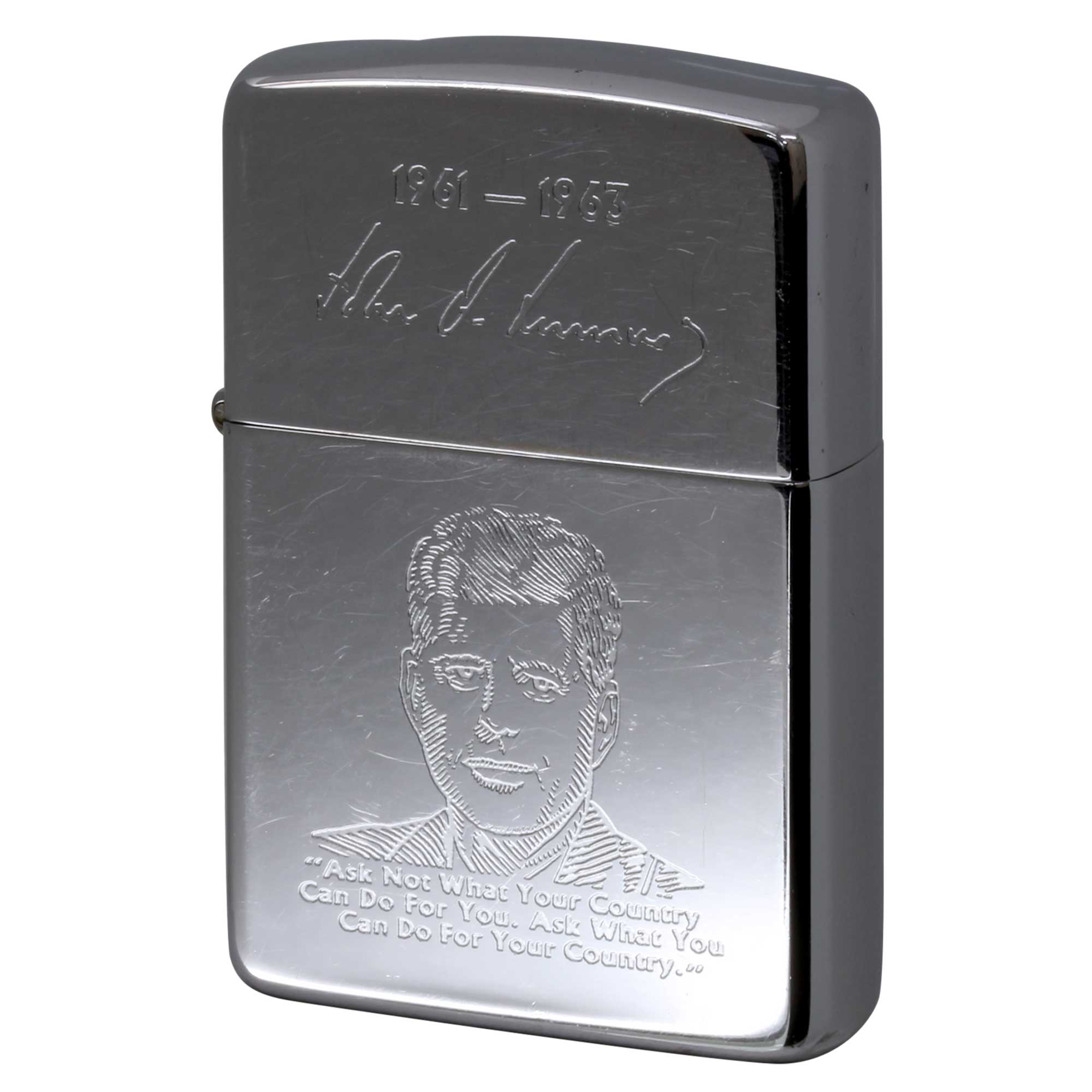 絶版/ヴィンテージ Zippo ジッポー 中古 1990年製造 ジョン・F・ケネディ 大統領 1961-1963年  [B]使用感ありやや傷汚れあり