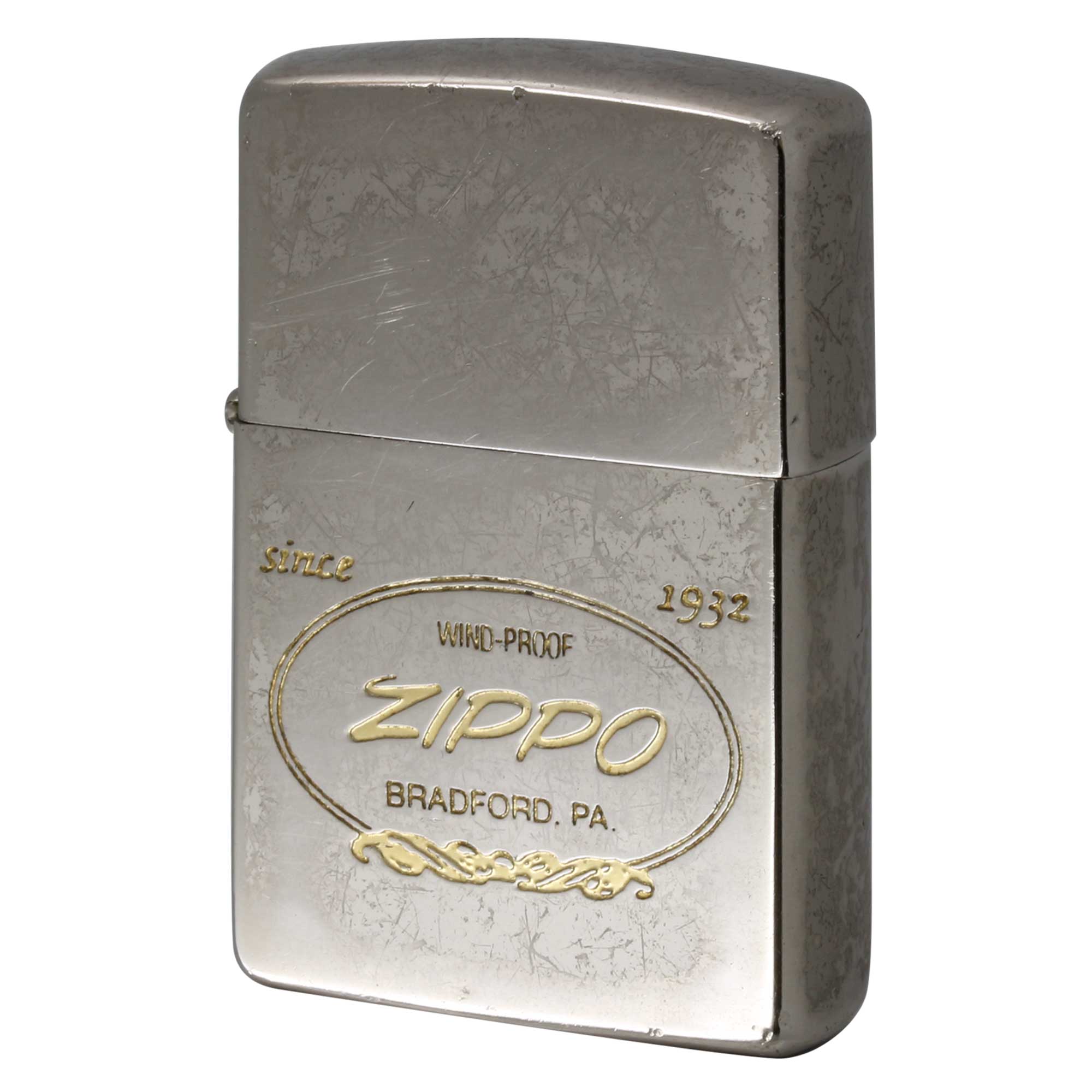絶版/ヴィンテージ Zippo ジッポー 中古 1992年製造 Vintage Zippo Logo ビンテージ ジッポ ロゴ 金差し  [C]使用感あり傷汚れあり