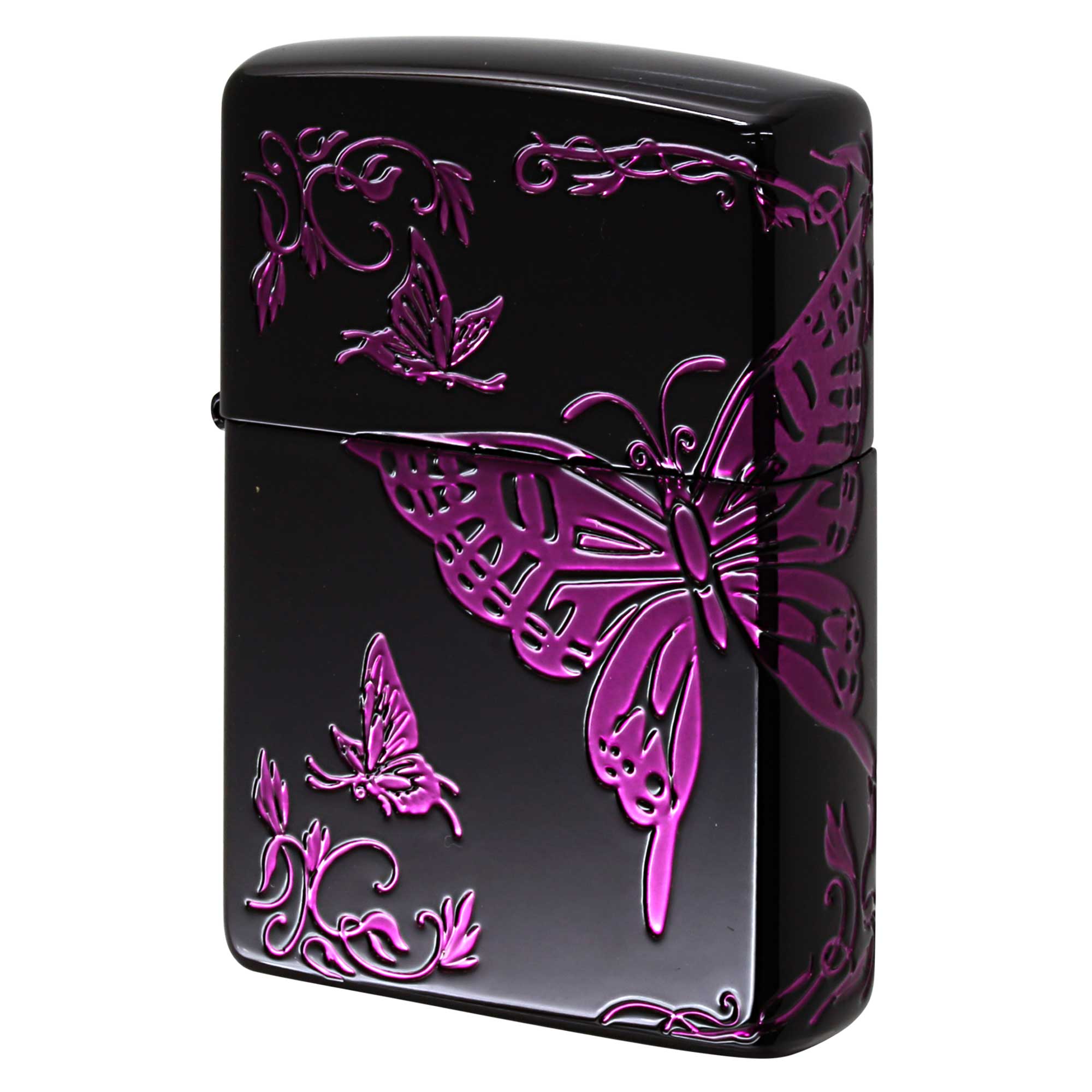 絶版/ヴィンテージ Zippo ジッポー 中古 2023年製造 3面連続加工 イオンマットBK イオンパープルサシ 2BTF-C  [N]未使用・新品