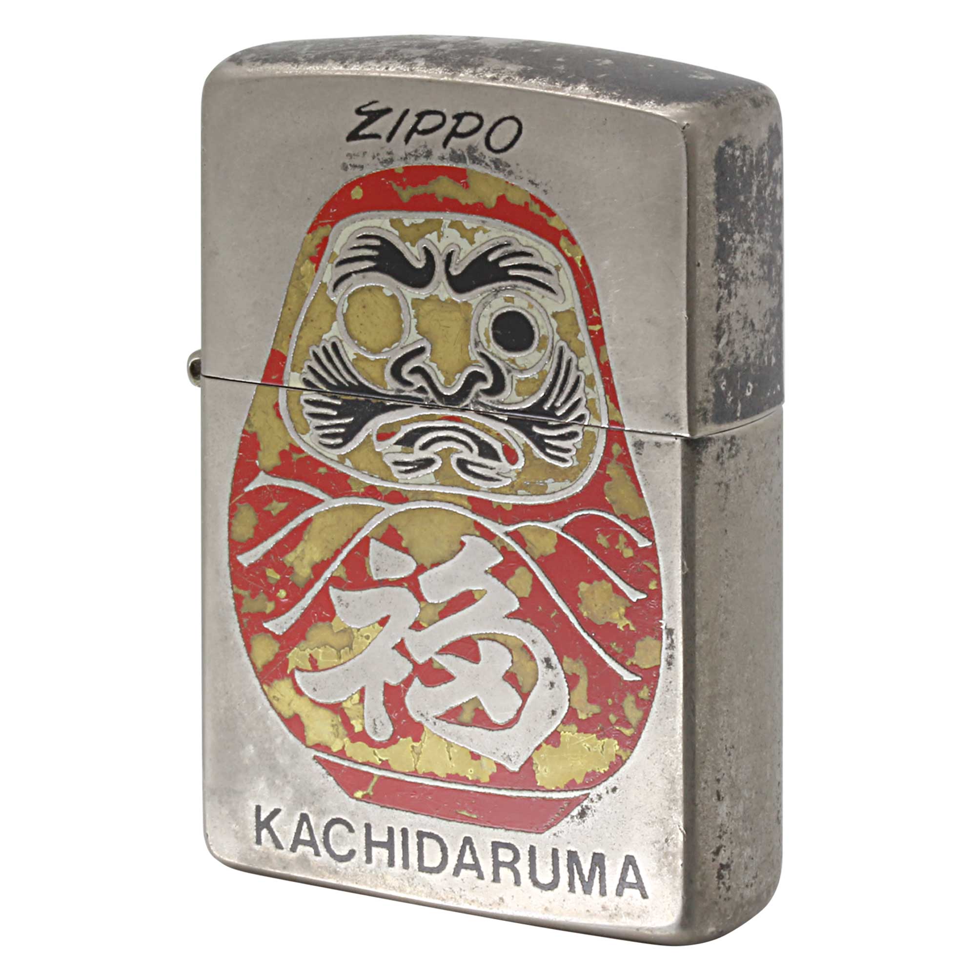 絶版/ヴィンテージ Zippo ジッポー 中古 1994年製造 KACHIDARUMA 片目だるま  [C]使用感あり傷汚れあり