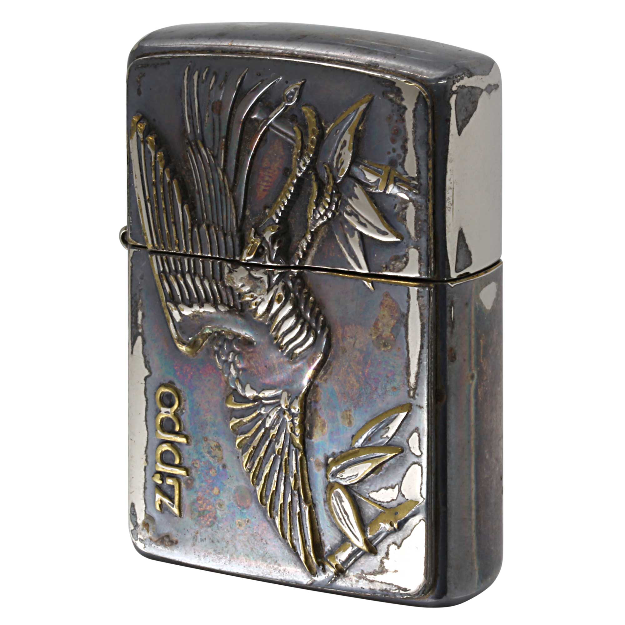 絶版/ヴィンテージ Zippo ジッポー 中古 1994年製造 1000個限定 不死鳥 フェニックス プレート貼り シリアルナンバーNo.0775  [C]使用感あり傷汚れあり