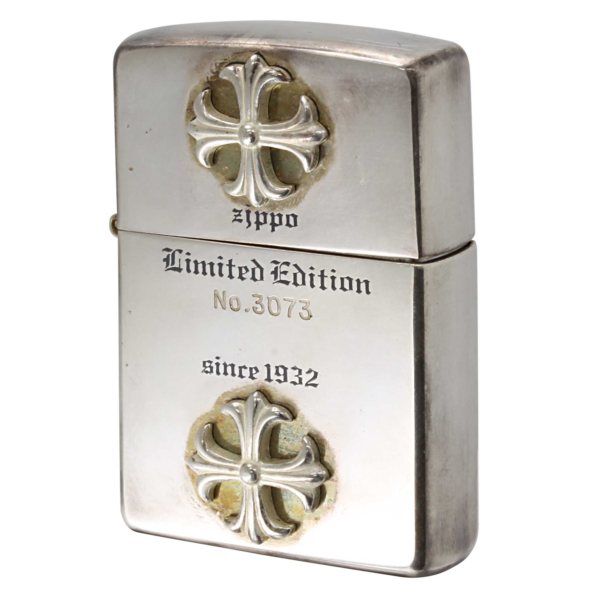 絶版/ヴィンテージ Zippo ジッポー 中古 1999年製造 LimitedEdition クロス 十字架 シリアルナンバーNo.3073  [C]使用感あり傷汚れあり