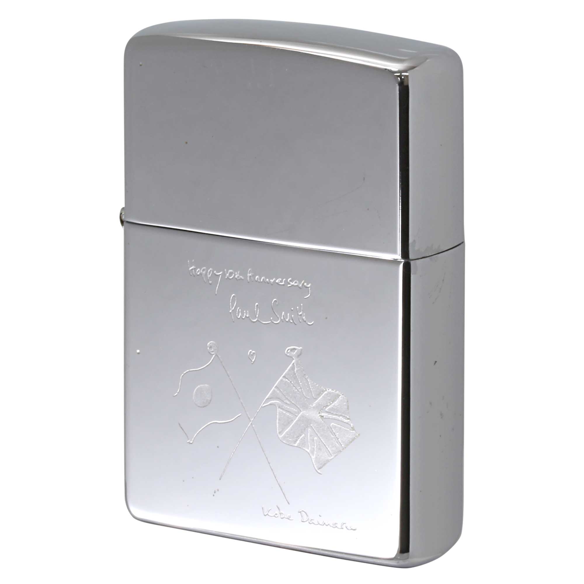 絶版/ヴィンテージ Zippo ジッポー 中古 1998年製造 ZIPPO Paul Smith ポール・スミス 日本＆英国 国旗 神戸大丸店 10th Annv.  [S]ほぼ新品同様