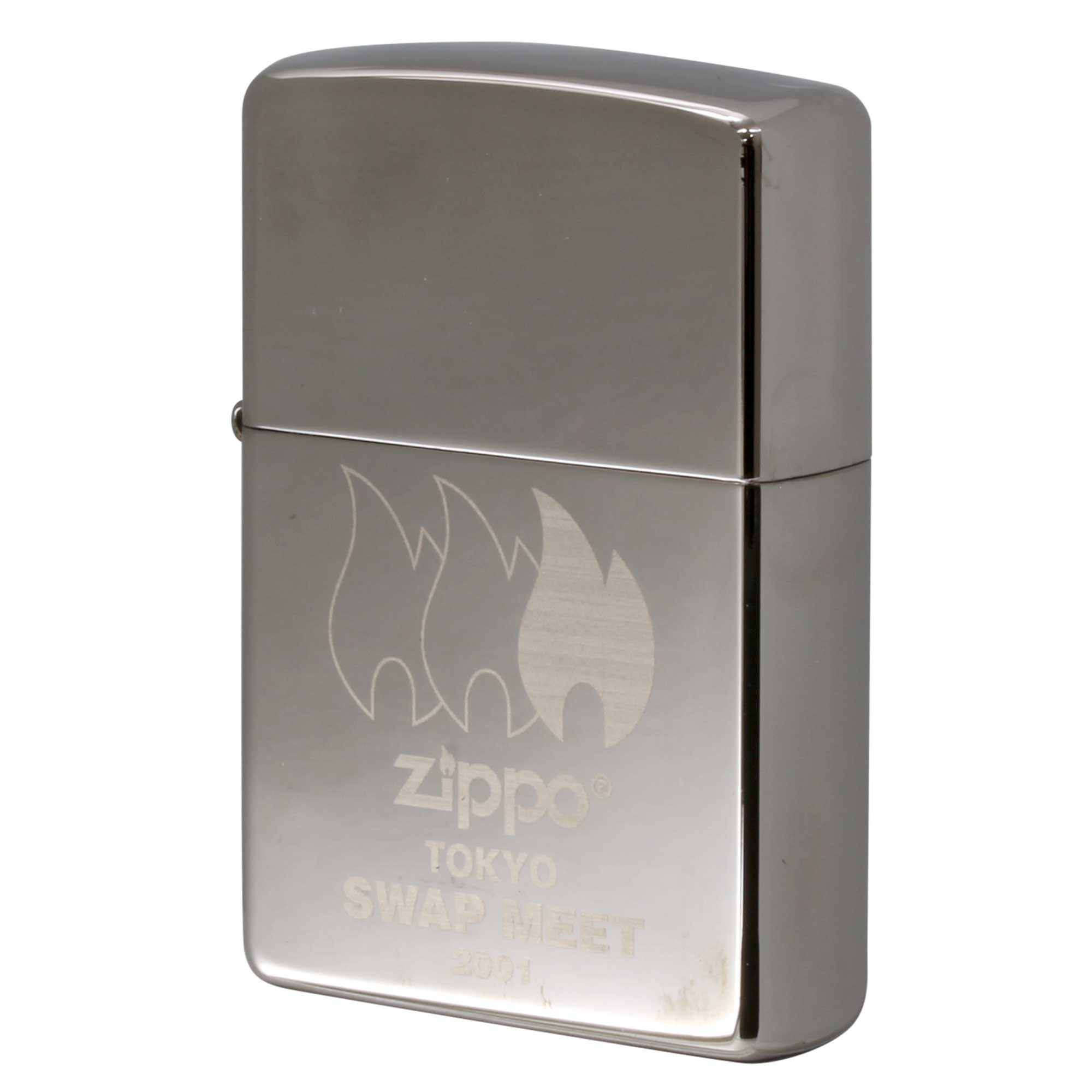 絶版/ヴィンテージ Zippo ジッポー 中古 2000年製造 東京スワップミート記念 2001 Silver Plate  [N]未使用・新品