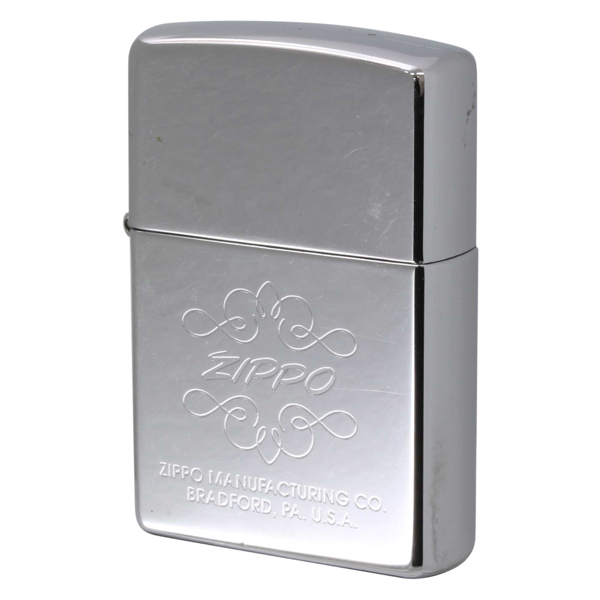 絶版/ヴィンテージ Zippo ジッポー 中古 1996年製造 ZIPPO LOGO ジッポ ロゴ 1955-1979 ハイポリッシュクローム  [C]使用感あり傷汚れあり