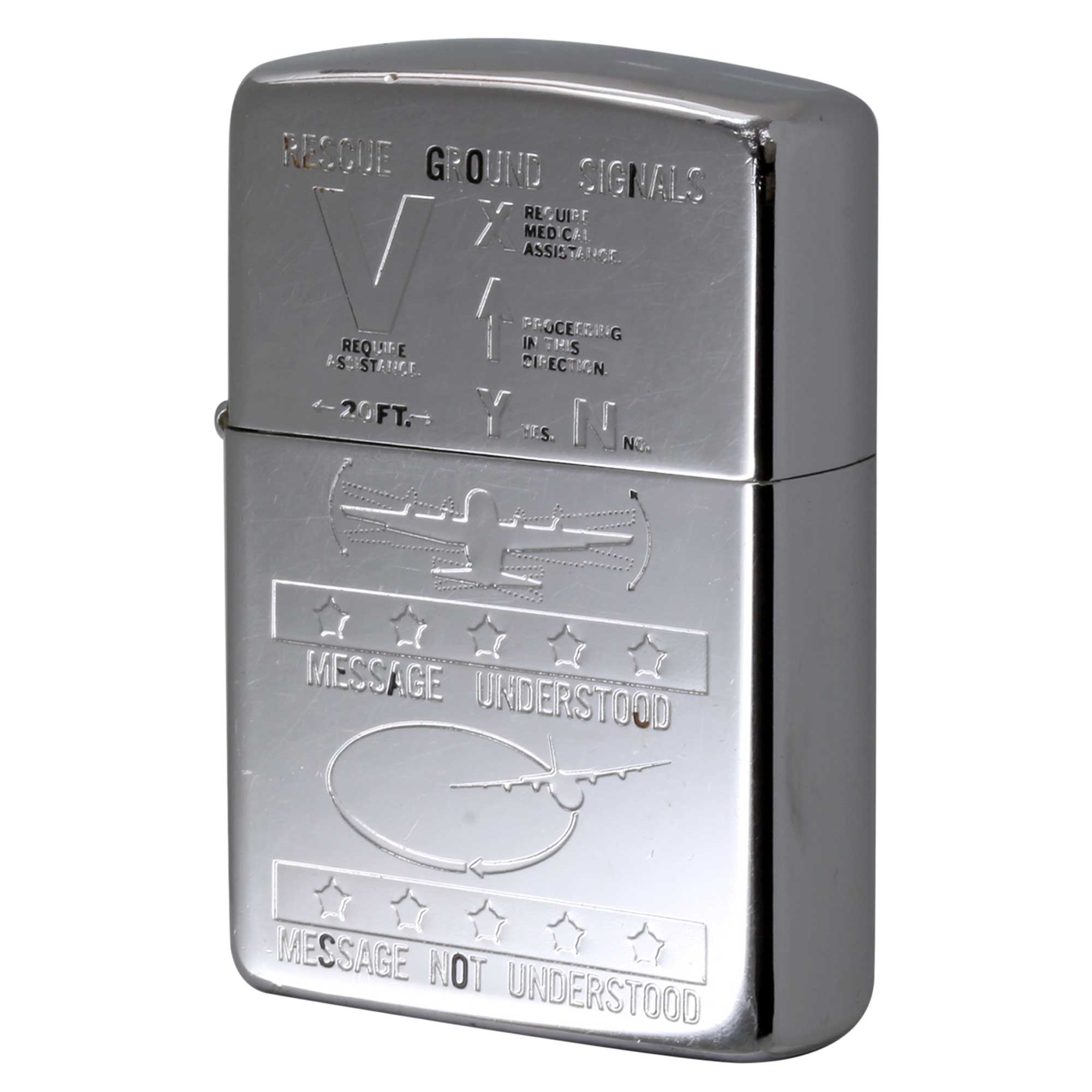 絶版/ヴィンテージ Zippo ジッポー 中古 1994年製造 ALPHA Sop- Survival ALPHA社 航空搭乗員 サバイバルシグナル  [C]使用感あり傷汚れあり