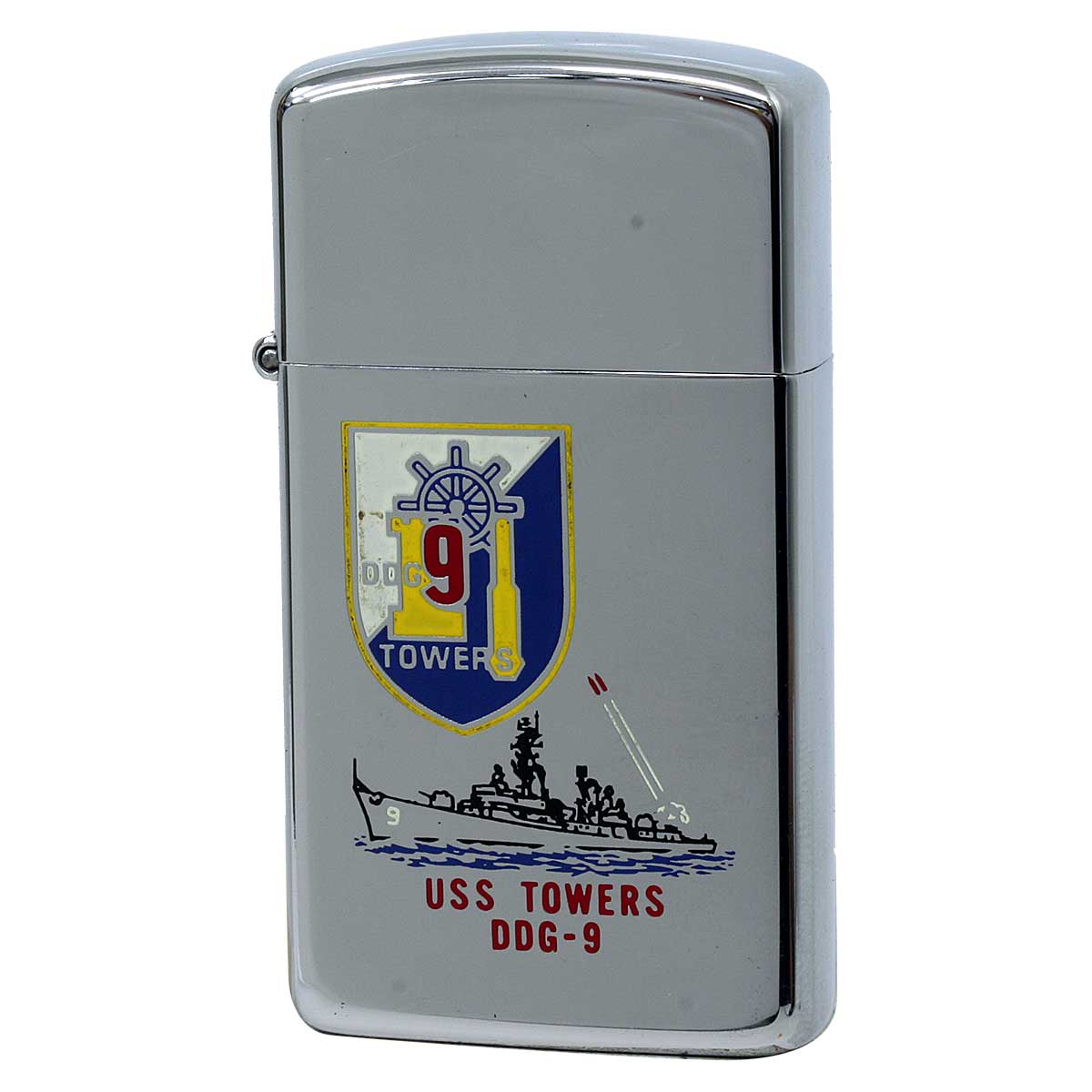 絶版/ヴィンテージ Zippo ジッポー 中古 1988年製造 USS TOWES DDG-9 アメリカ海軍艦船  [B]使用感ありやや傷汚れあり