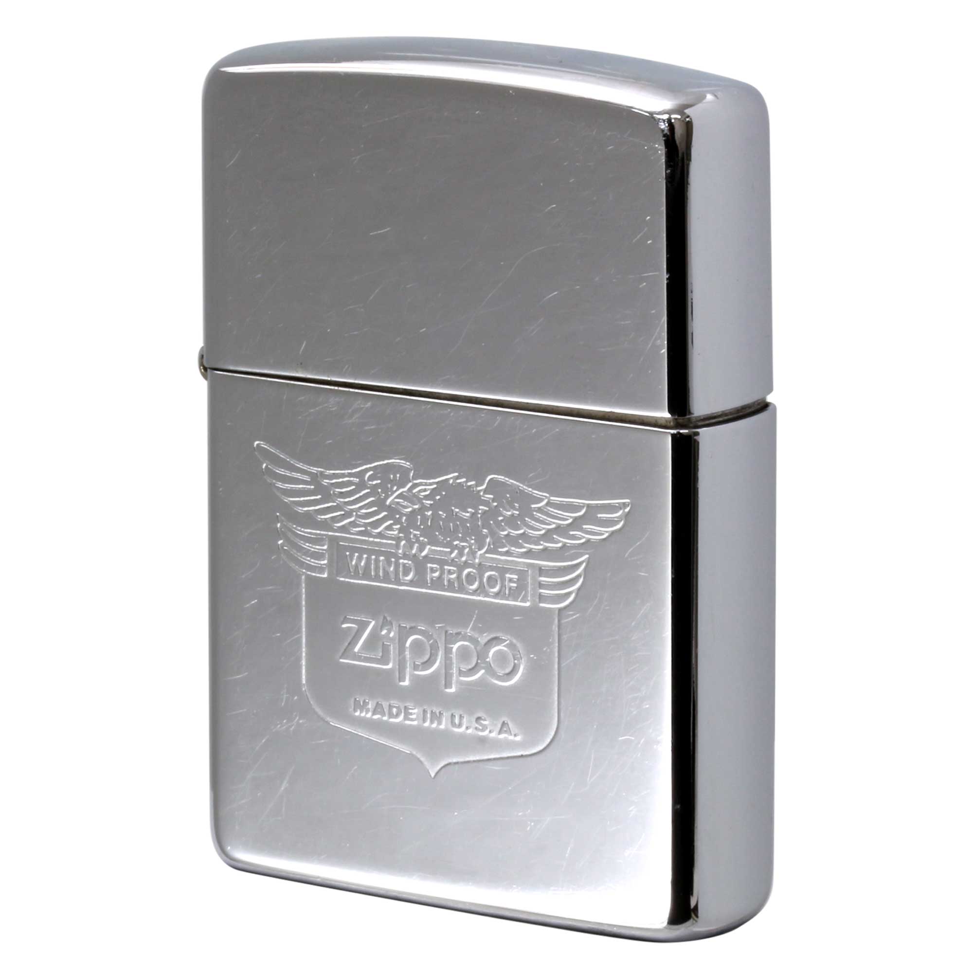 絶版/ヴィンテージ Zippo ジッポー 中古 1995年製造 アメリカン イーグル ペナント風  [B]使用感ありやや傷汚れあり