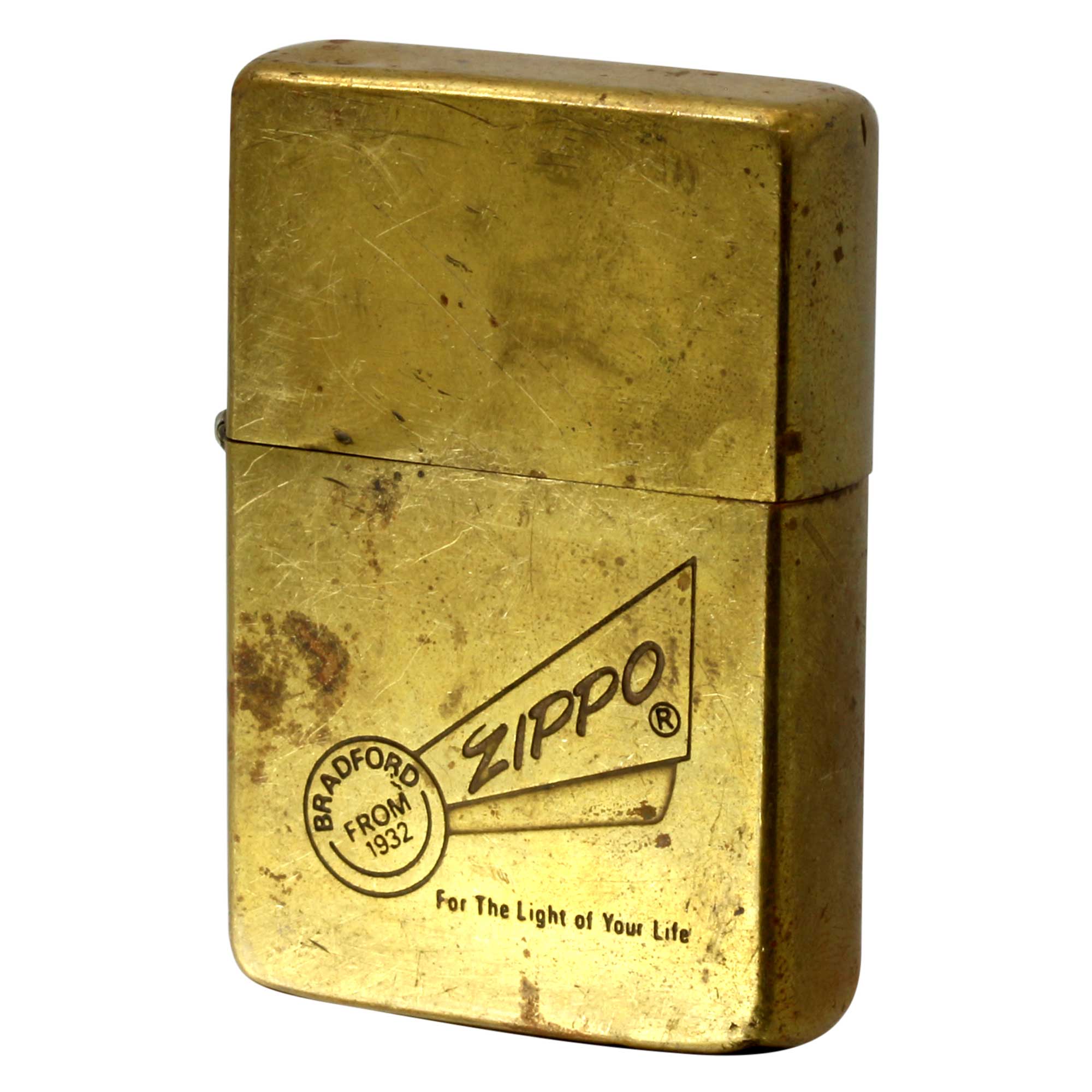 絶版/ヴィンテージ Zippo ジッポー 中古 1986年製造 1937レプリカ フラットトップ ブラス ZIPPO LOGO ジッポ ロゴ  [C]使用感あり傷汚れあり