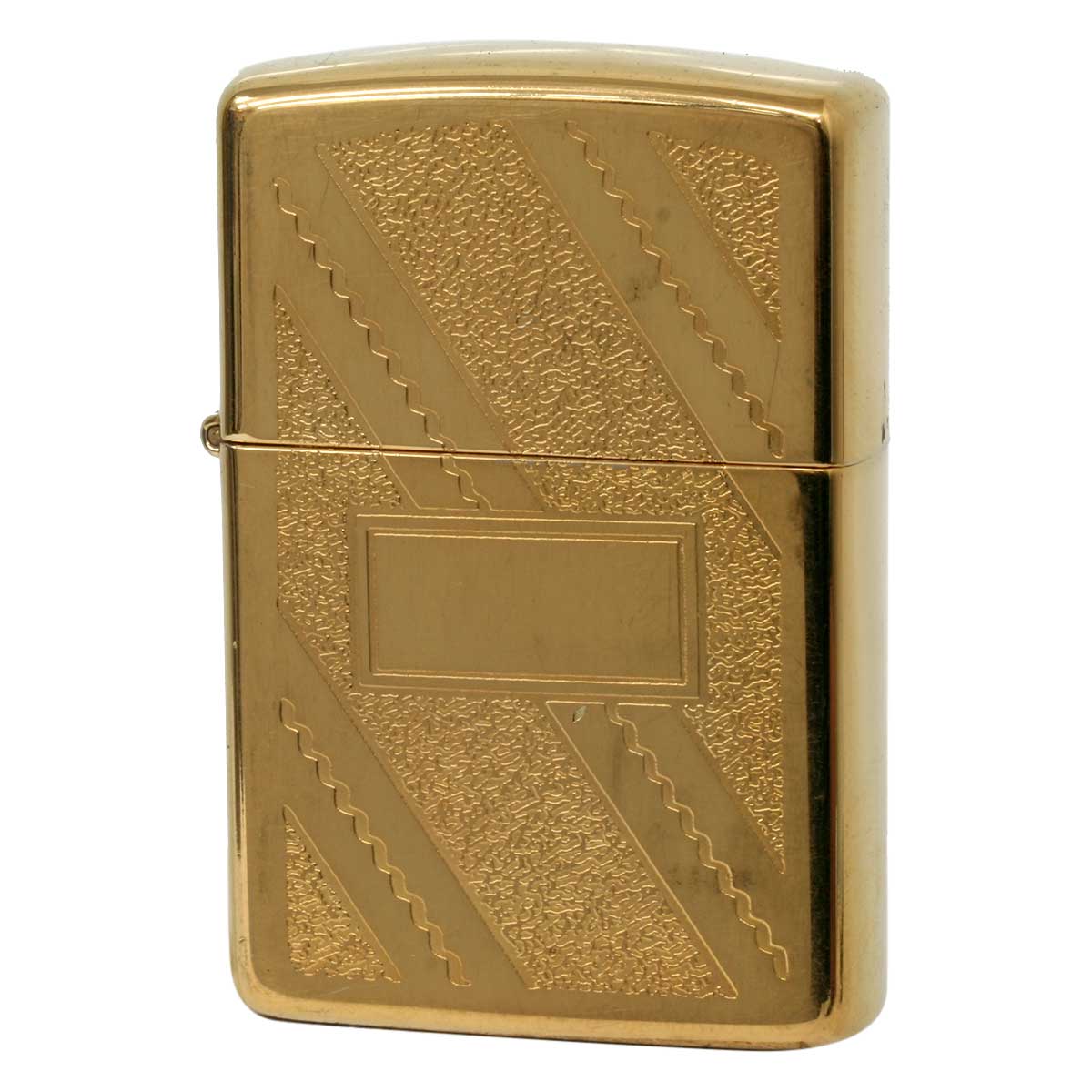 絶版/ヴィンテージ Zippo ジッポー 中古 1992年製造 Gold Plate 彫刻  [C]使用感あり傷汚れあり