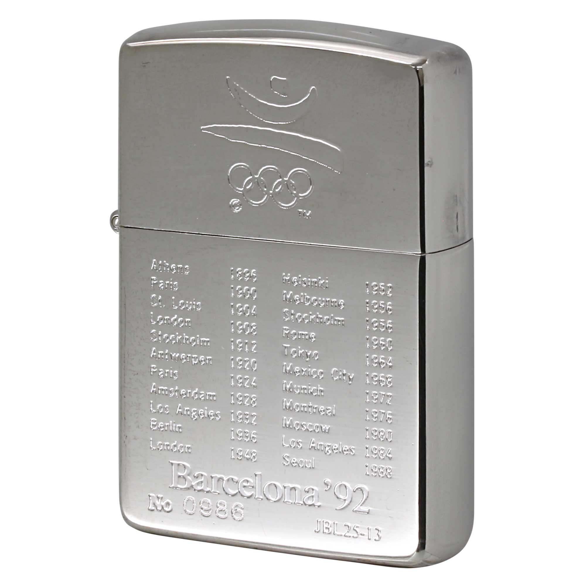 絶版/ヴィンテージ Zippo ジッポー 中古 1991年製造 限定 バルセロナオリンピック大会 シリアルナンバー入り No.0986  [S]ほぼ新品同様