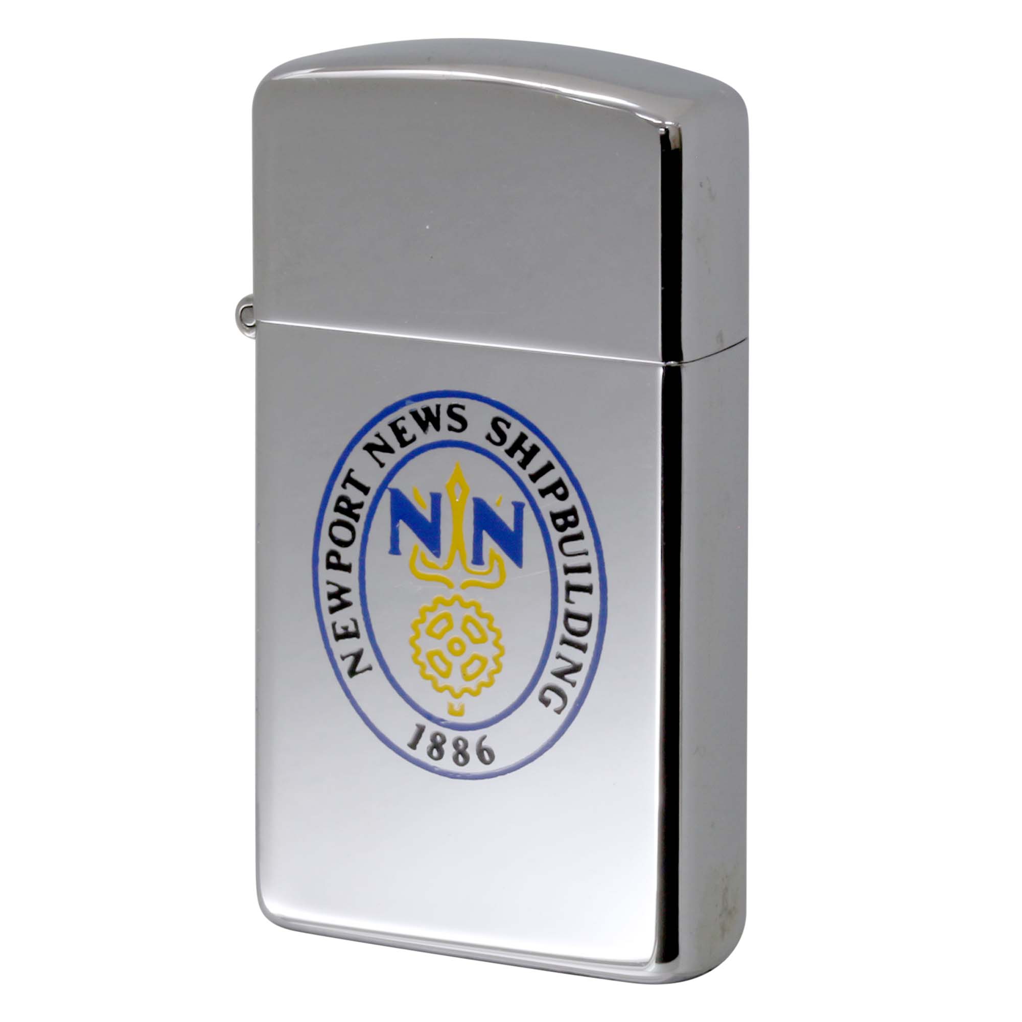 絶版/ヴィンテージ Zippo ジッポー 中古 1980年製造 Newport News Shipbuilding 1886 Logo スリム  [A]使用感少なく状態が良い