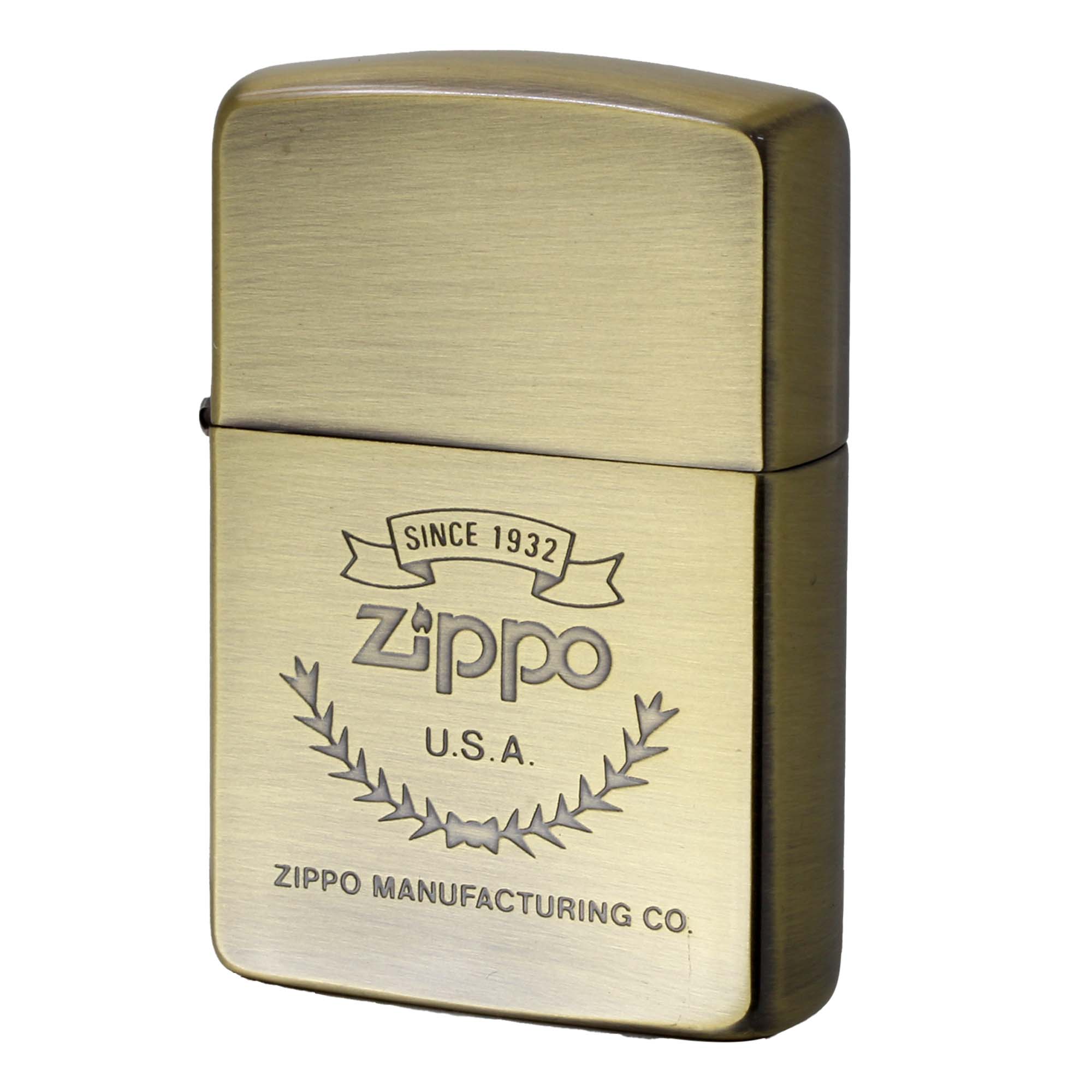 絶版/ヴィンテージ Zippo ジッポー 中古 1990年製造 ブラス ZIPPO LOGO 月桂樹フレーム  [S]ほぼ新品同様