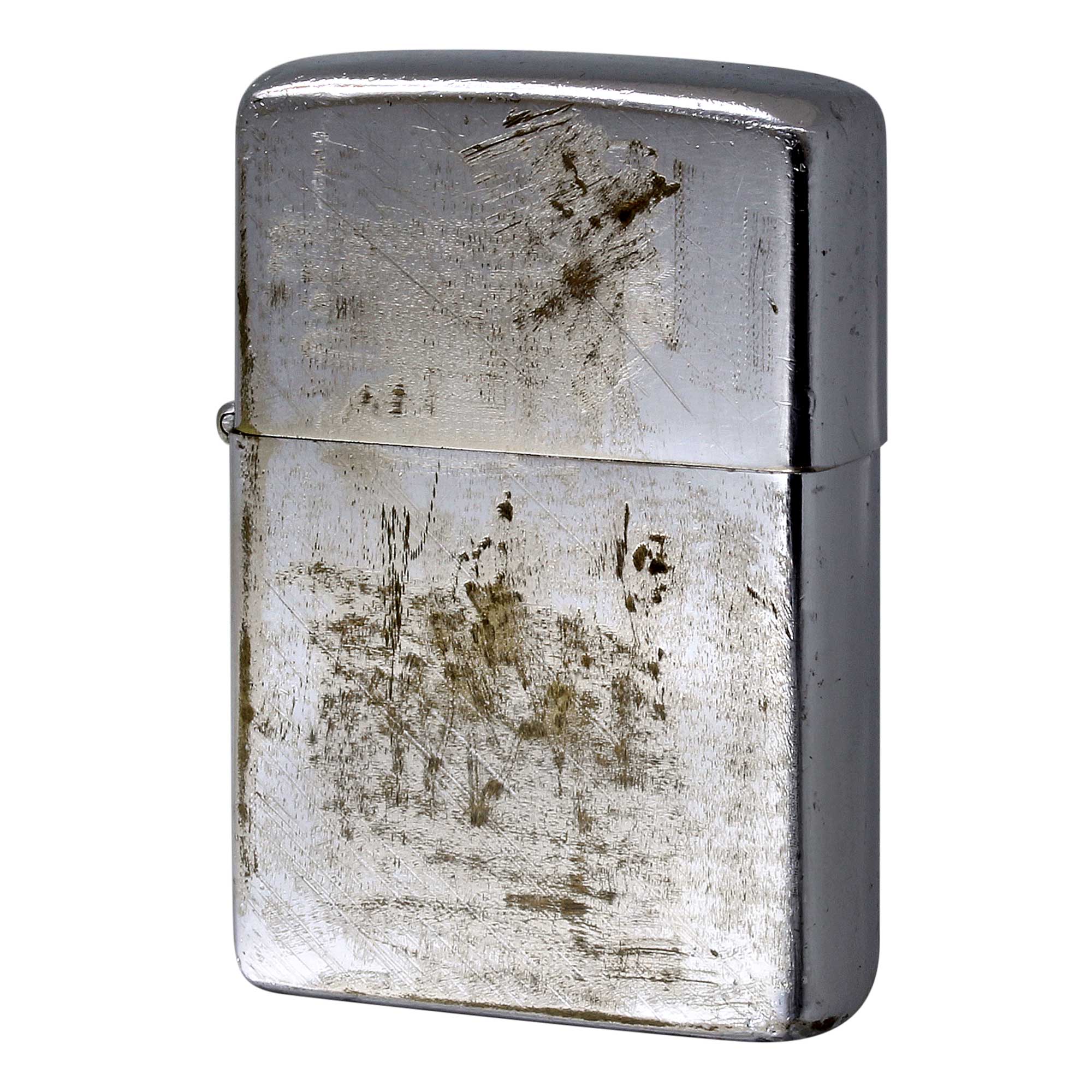 絶版/ヴィンテージ Zippo ジッポー 中古 1977年製造 ハイポリッシュクローム デザイン不明  [C]使用感あり傷汚れあり