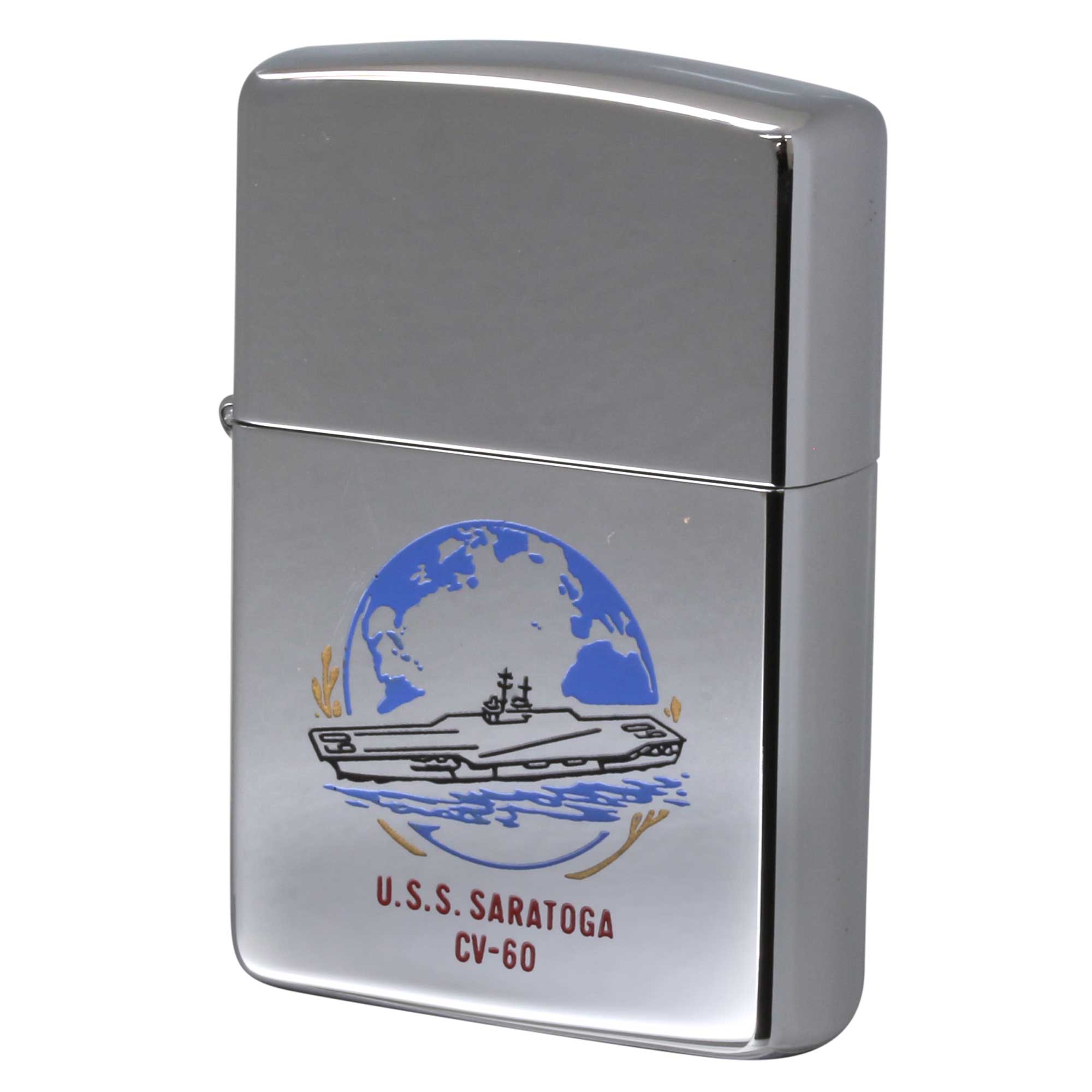 絶版/ヴィンテージ Zippo ジッポー 中古 1991年製造 アメリカ海軍航空母艦 サラトガ U.S.S. SARATOGA CV-60  [N]未使用・新品
