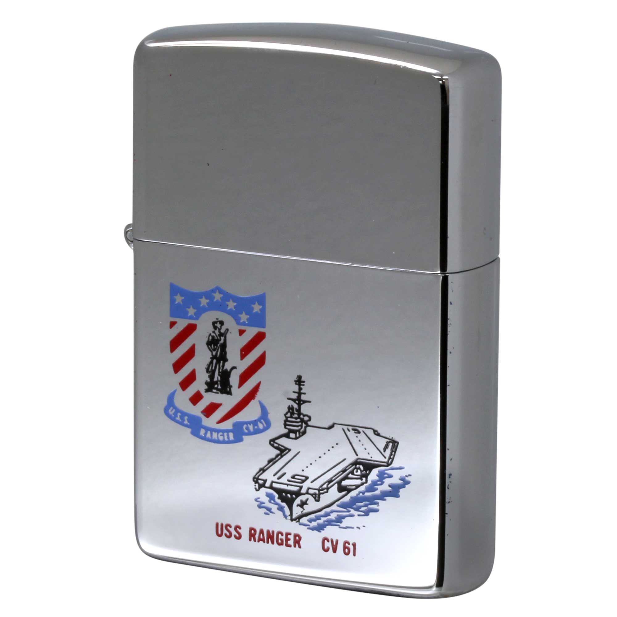 絶版/ヴィンテージ Zippo ジッポー 中古 1992年製造 アメリカ海軍航空母艦 レンジャー U.S.S. RANGER CV-61  [N]未使用・新品
