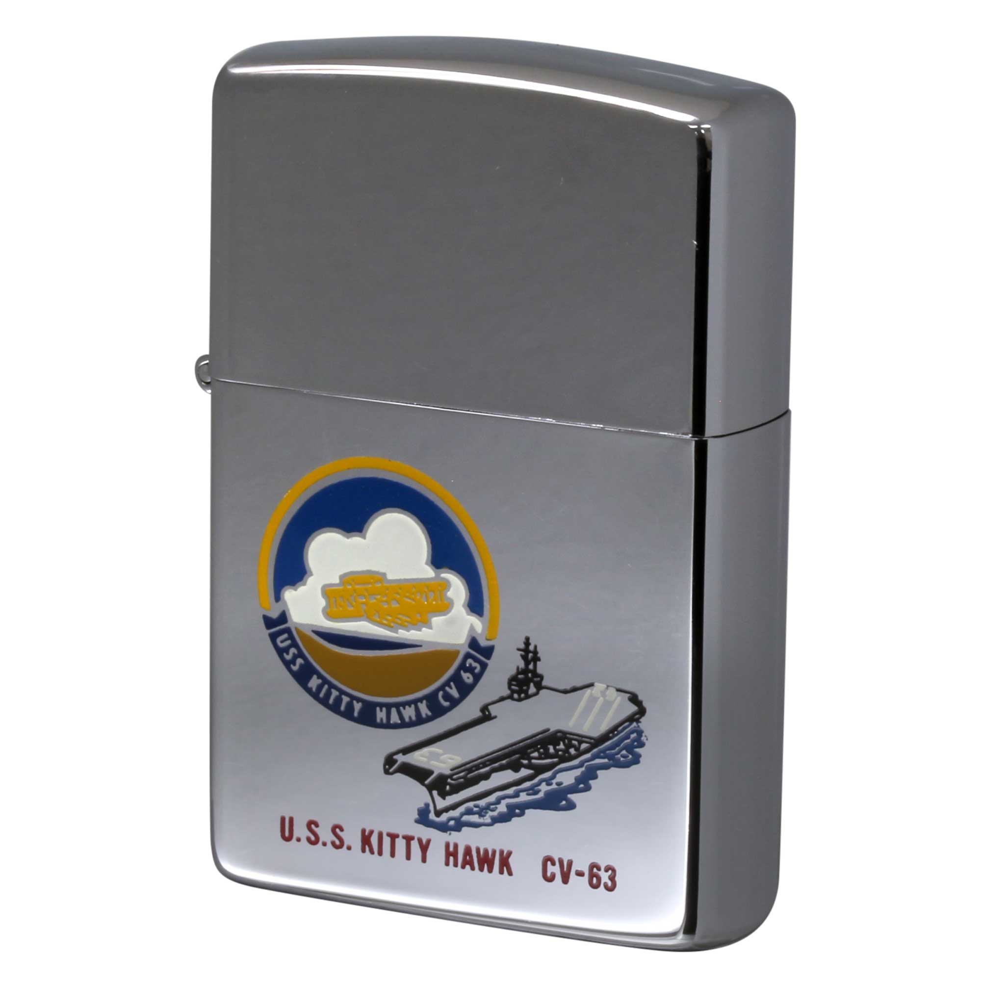 絶版/ヴィンテージ Zippo ジッポー 中古 1992年製造 アメリカ海軍航空母艦 キティホーク U.S.S. KITTY HAWK CV-63  [N]未使用・新品