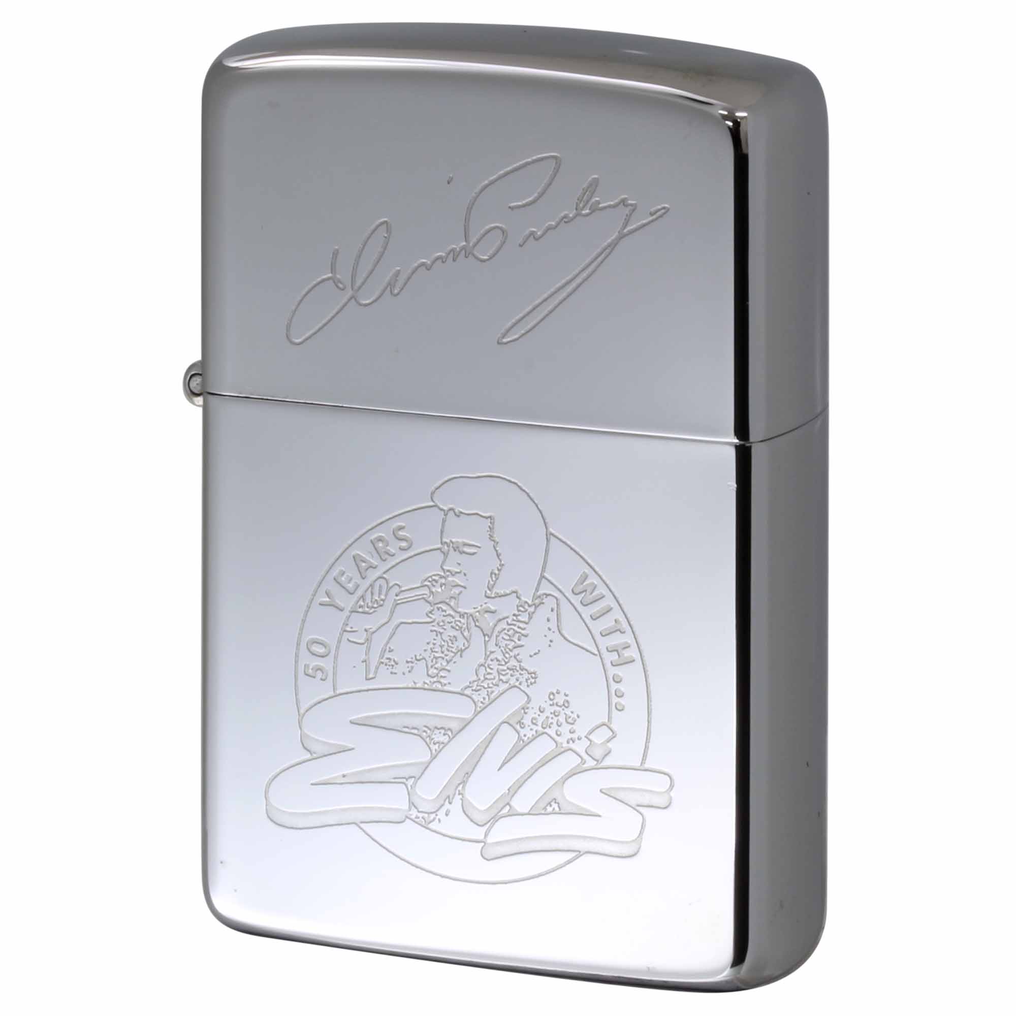 絶版/ヴィンテージ Zippo ジッポー 中古 1987年製造 エルヴィスプレスリー elvis presley 50 Years サイン 生誕50周年記念  [A]使用感少なく状態が良い