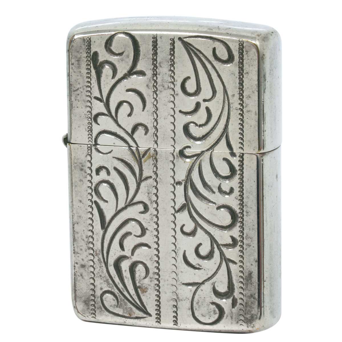 絶版/ヴィンテージ Zippo ジッポー 中古 1989年製造 両面 深彫り アラベスク  [C]使用感あり傷汚れあり