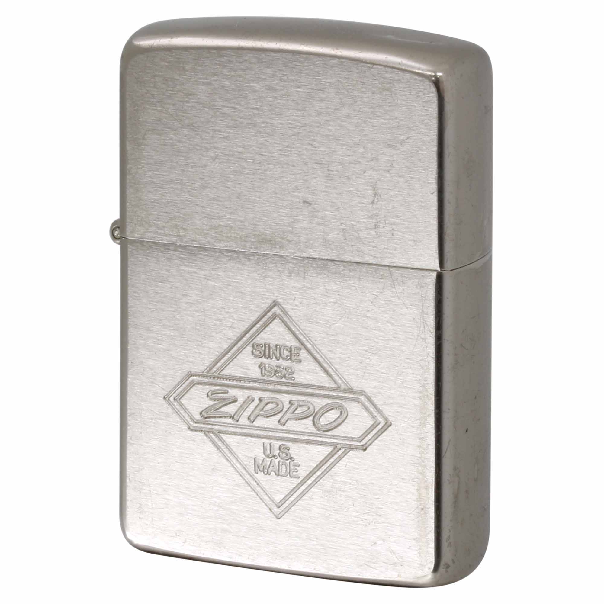 絶版/ヴィンテージ Zippo ジッポー 中古 1987年製造 ZIPPO LOGO　標識風デザイン  [B]使用感ありやや傷汚れあり