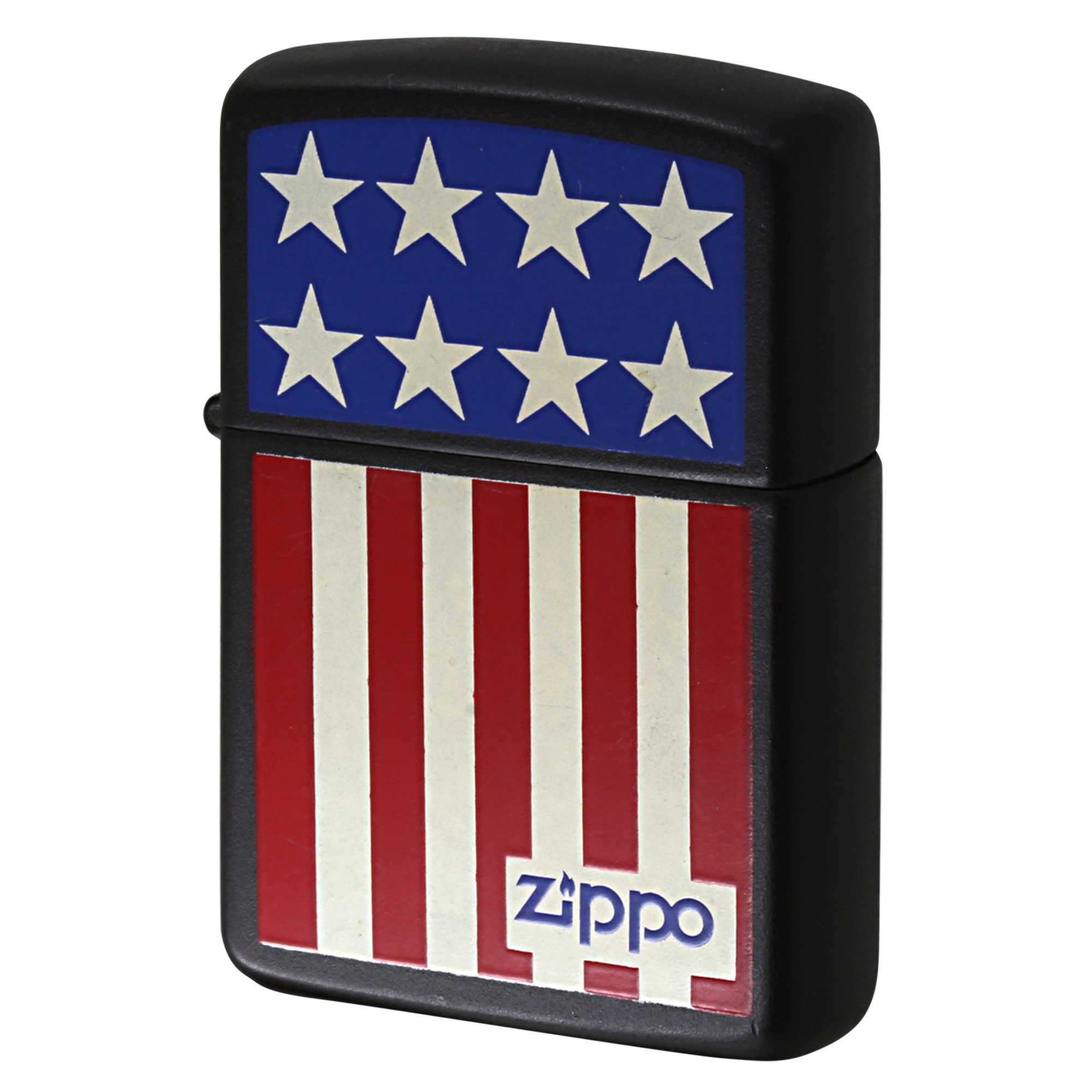 絶版/ヴィンテージ Zippo ジッポー 中古 1989年製造 星条旗 デザイン ブラックマット  [A]使用感少なく状態が良い
